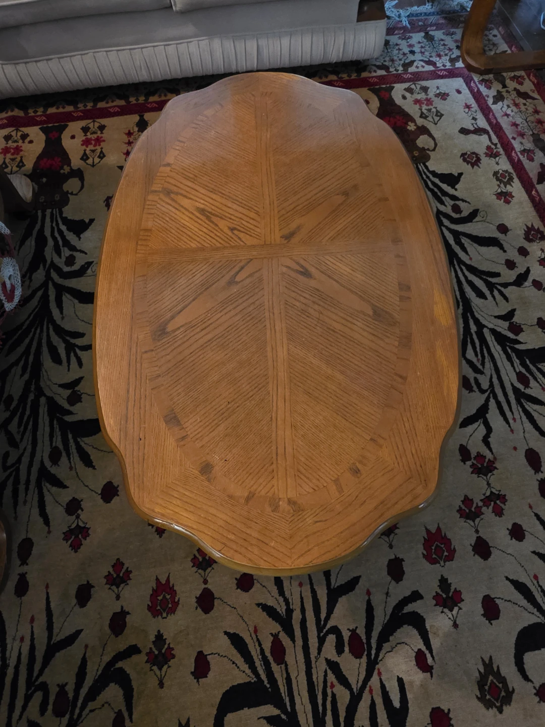 Wooden Oval Coffee Table