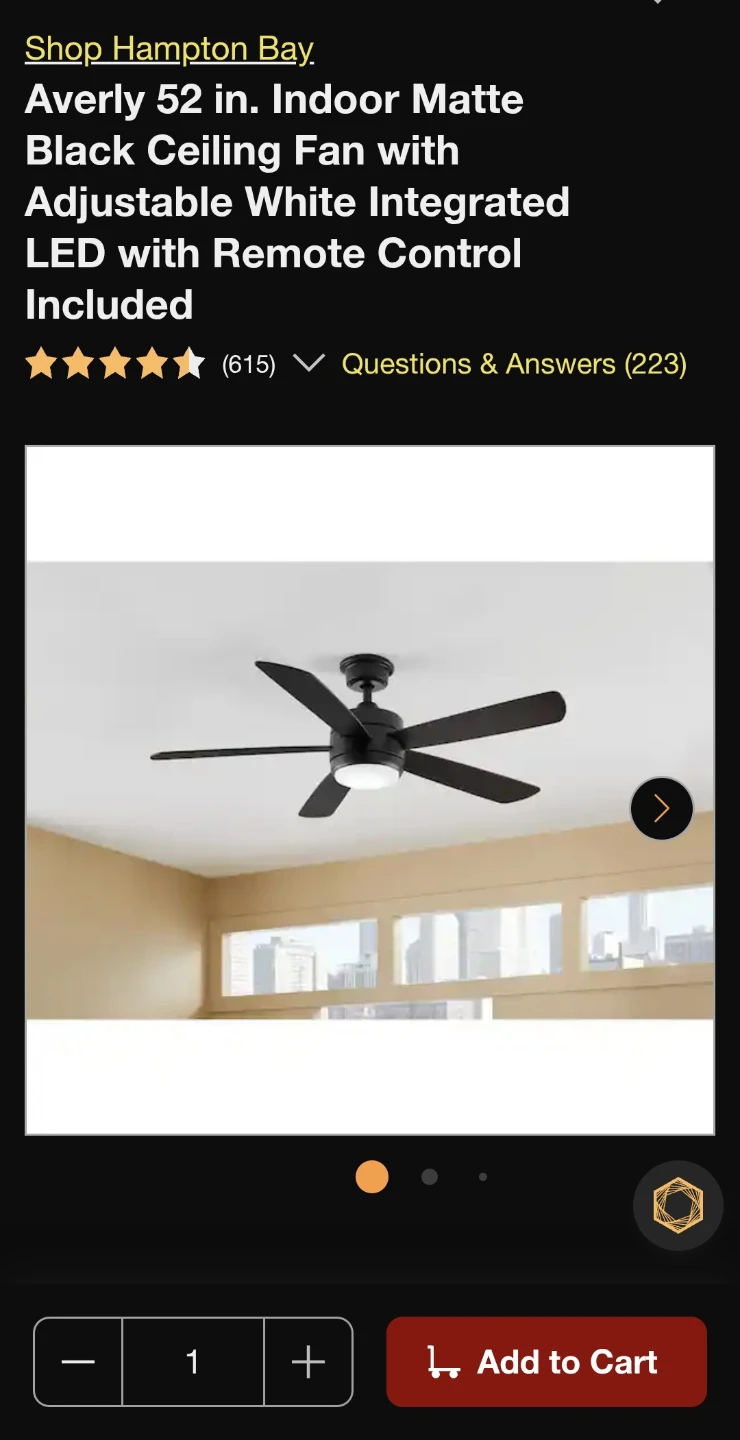Hampton Bay 52 in. Averly Ceiling Fan with Remote