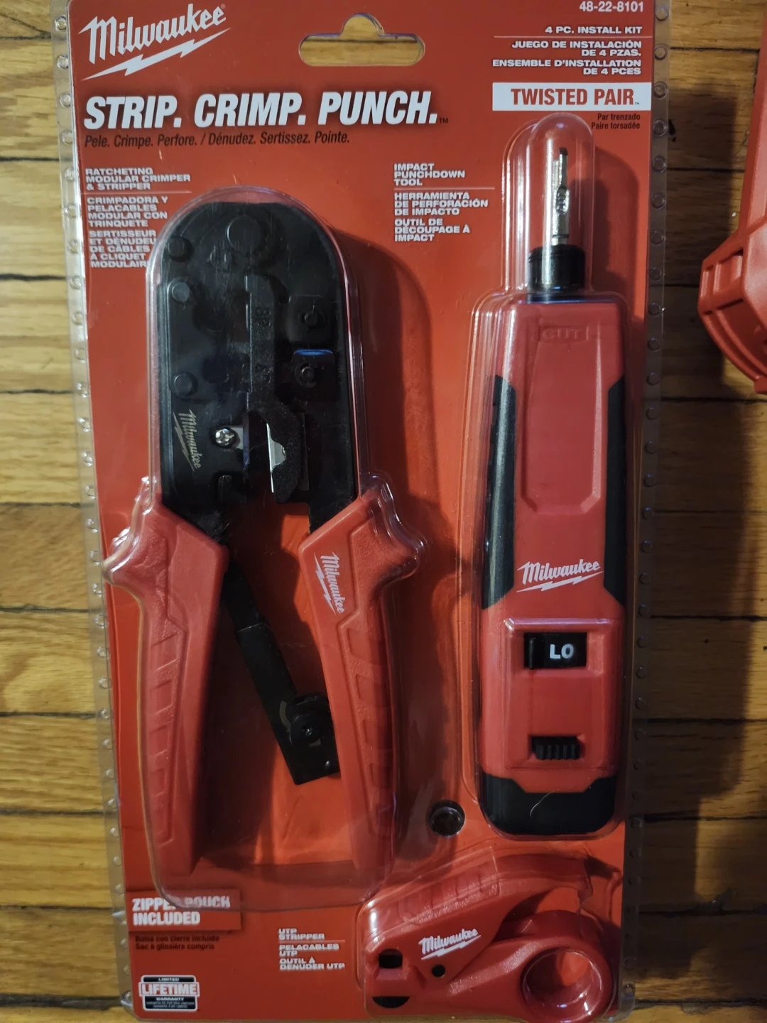 Milwaukee 4 PC. Install Kit - Strip, Crimp, Punch