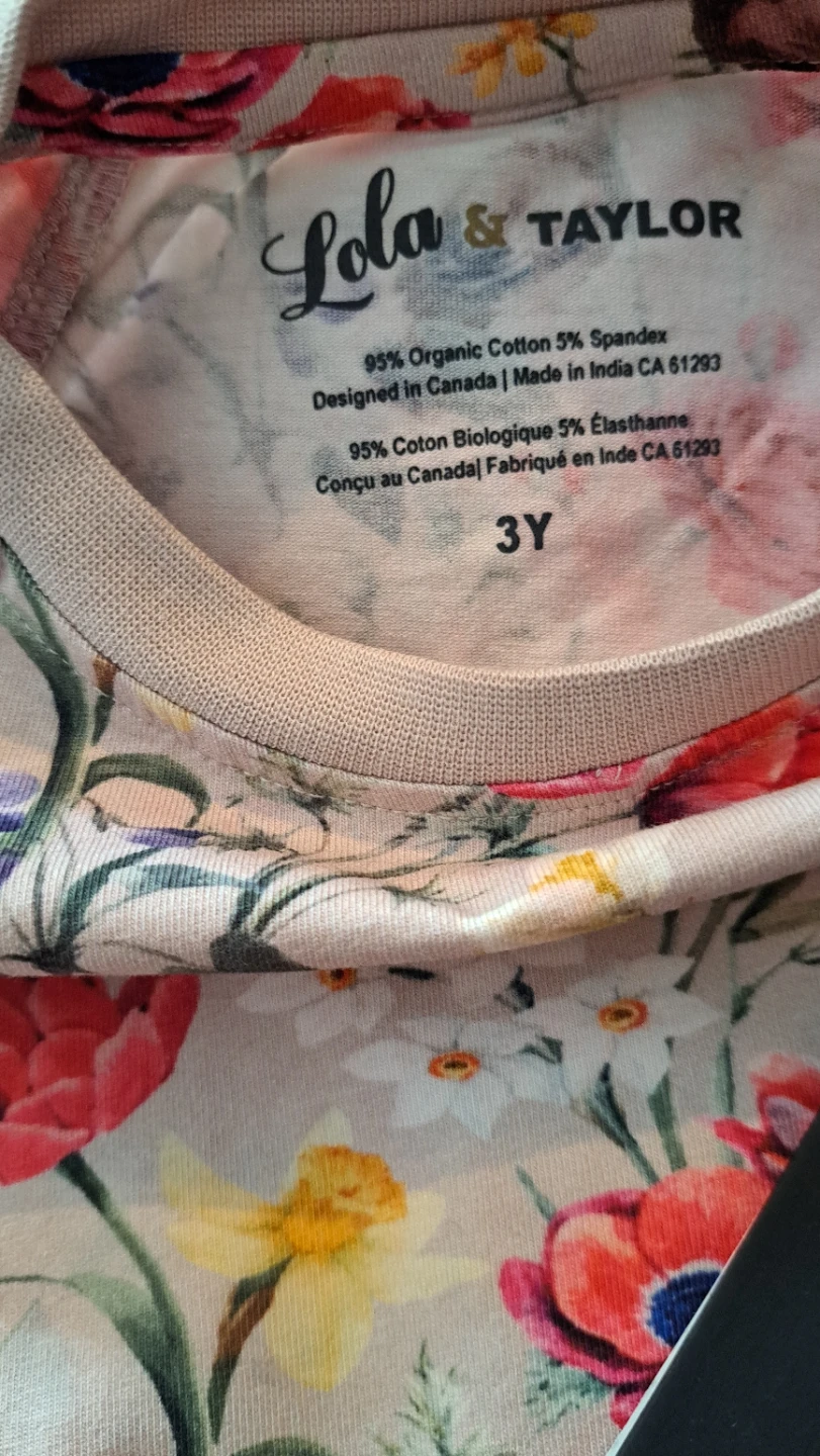 Lola & Taylor Pajamas Floral Print Size 3Y - photo 2