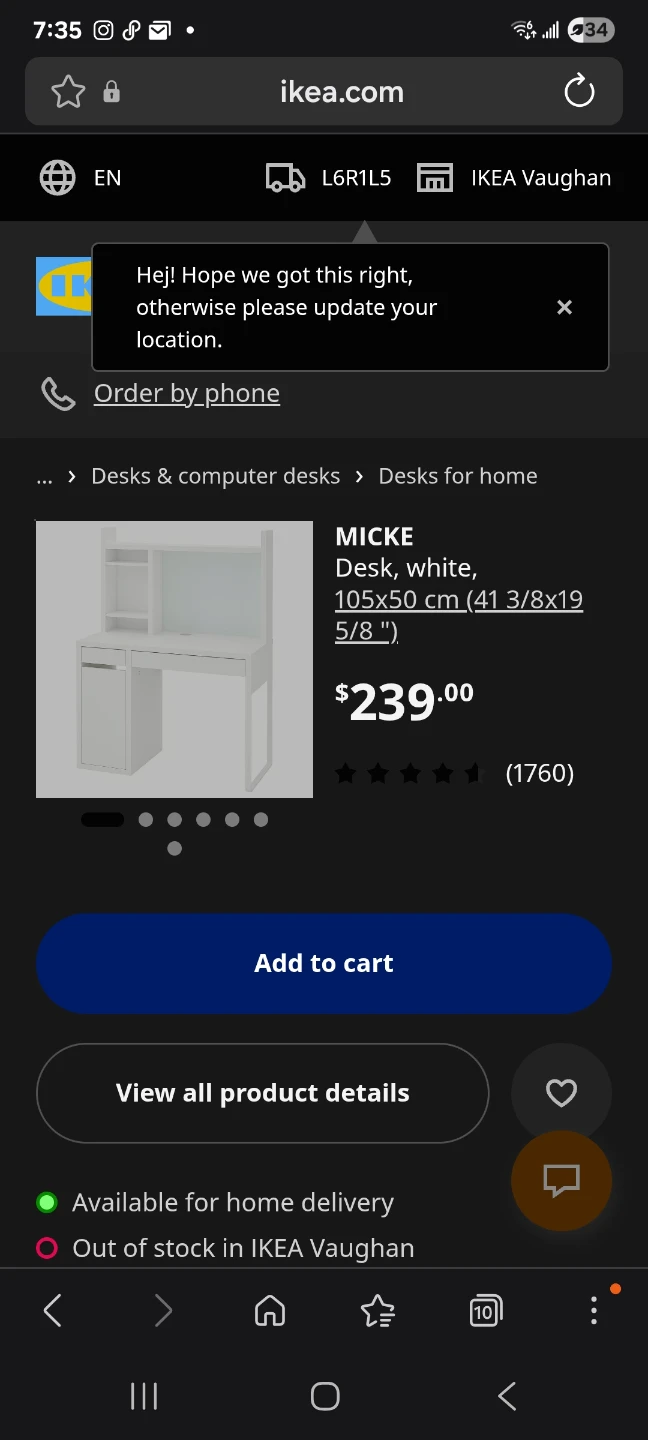 Ikea MICKE Desk, 105x50 cm - photo 5
