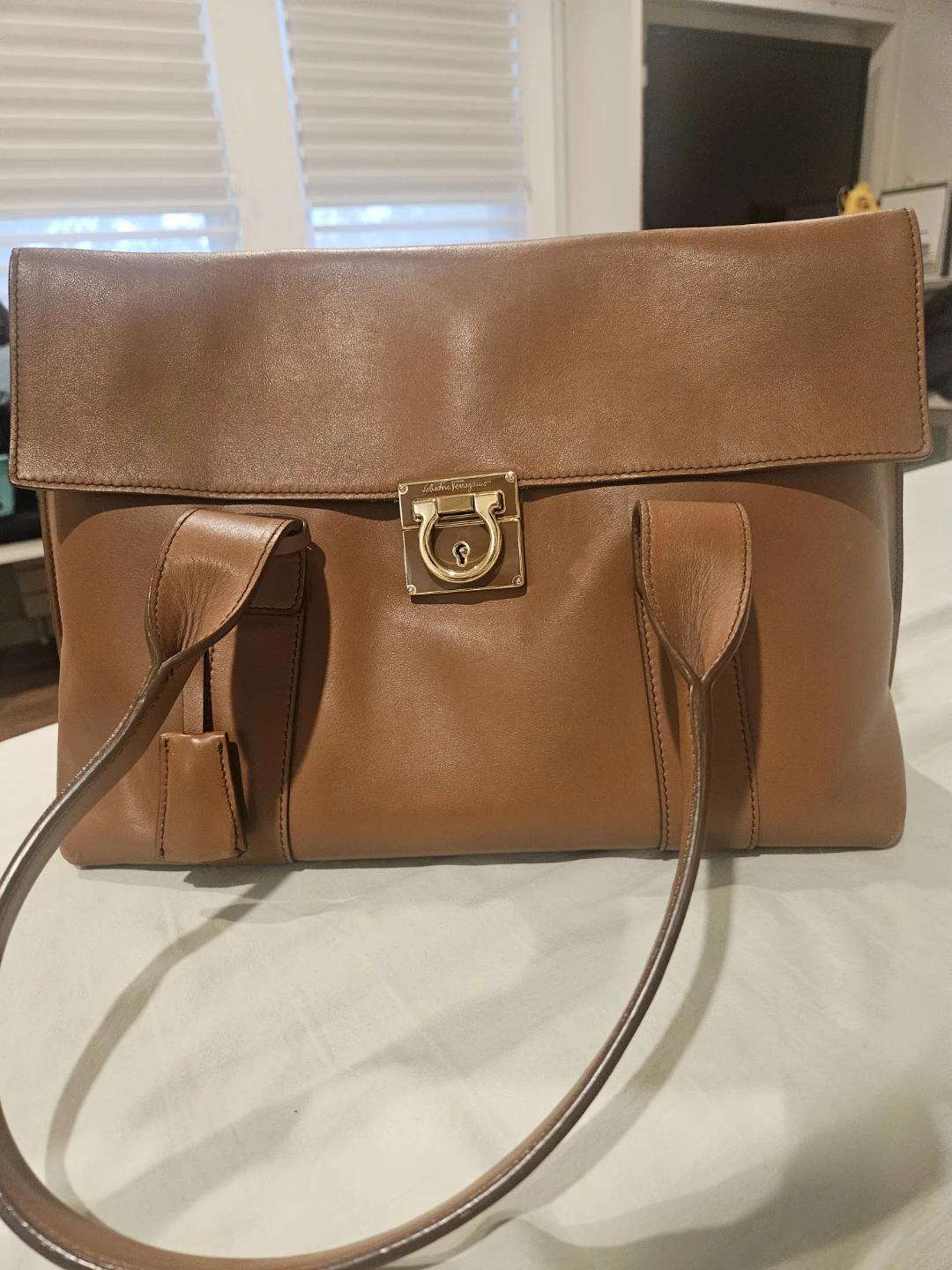 Salvatore Ferragamo Brown Leather Shoulder Bag