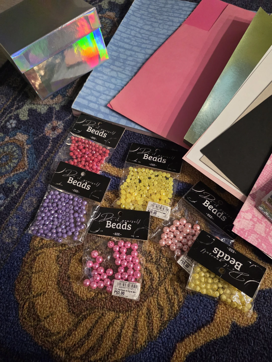Assorted Craft Beads and Paper Bundle - photo 2