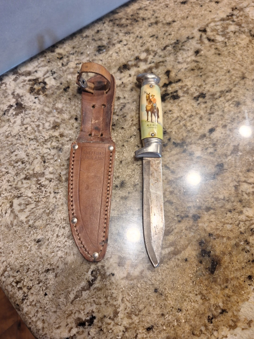 Vintage Sheffield England Hunting Knife with Sheath