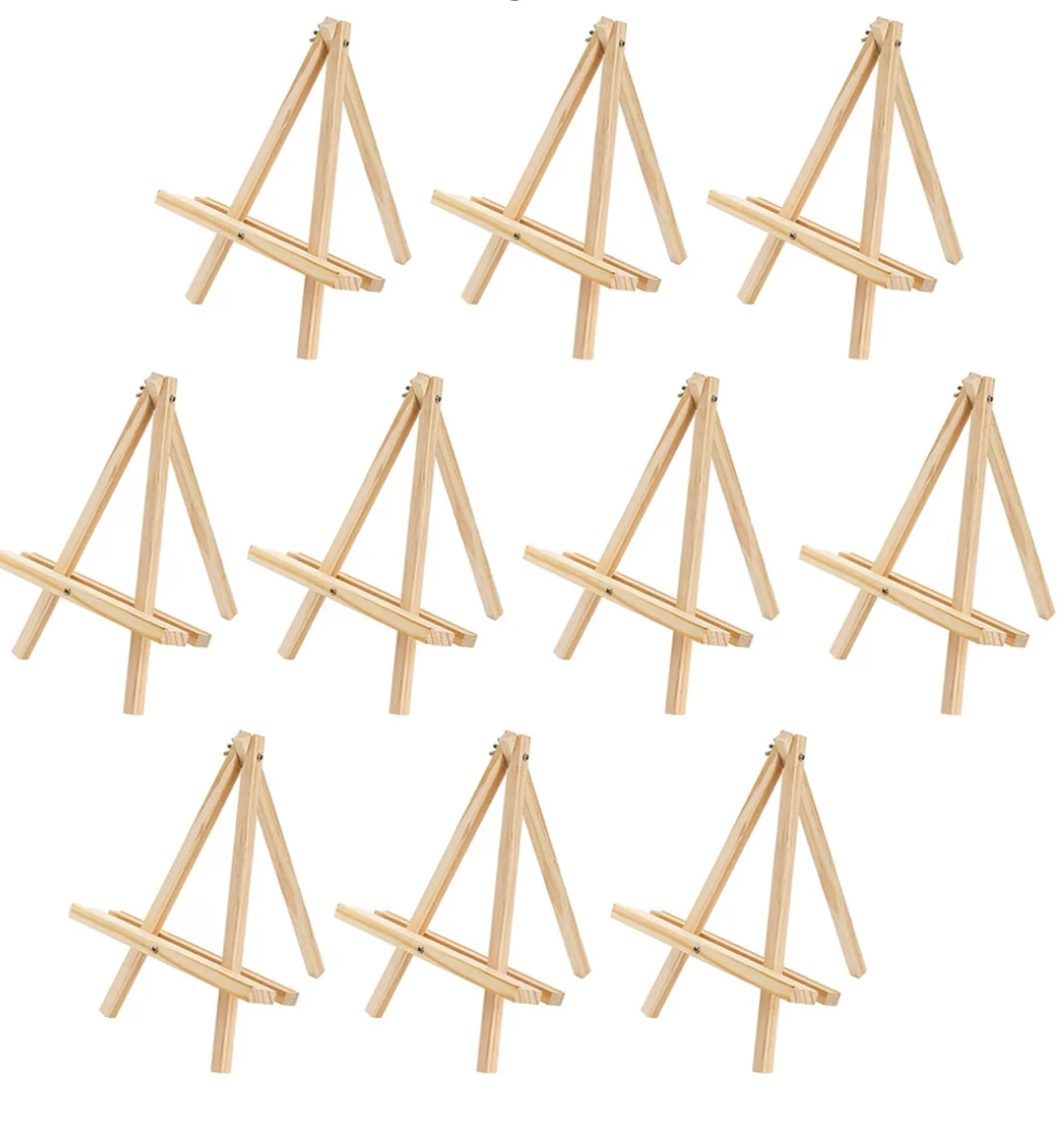 Set of 10 Wooden Tabletop Easels