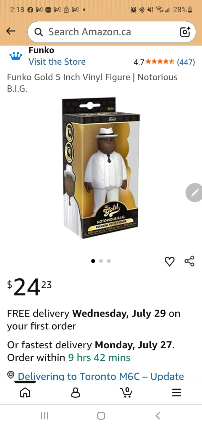 Funko Gold 5 Inch Vinyl Figure - Notorious B.I.G.