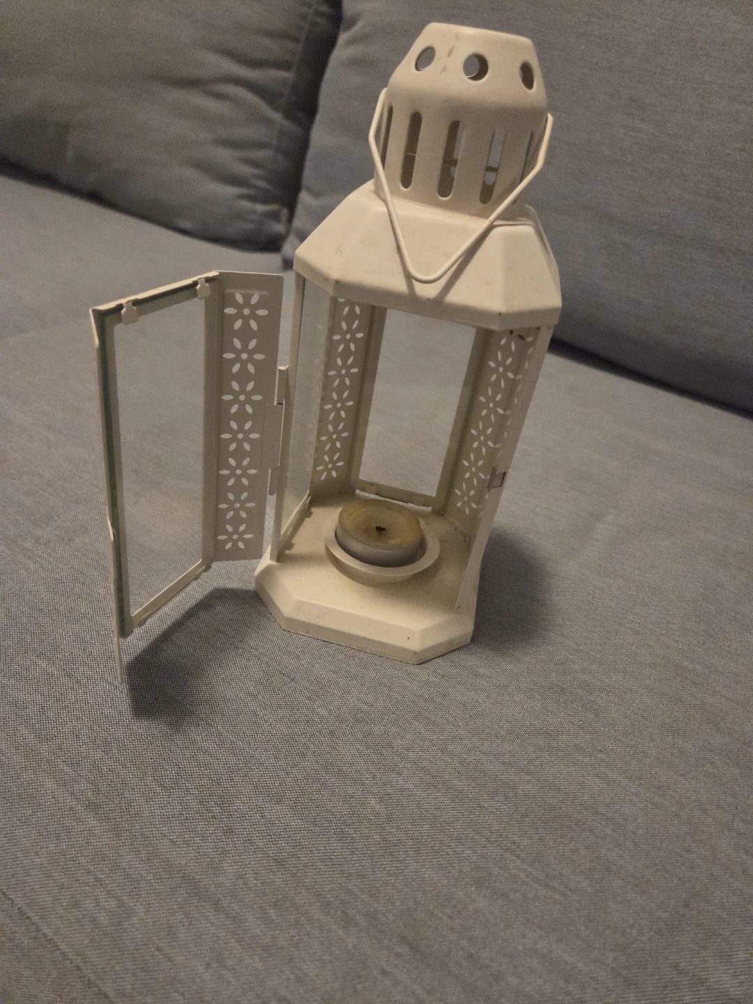 Decorative White Lantern with Candle Holder - photo 2
