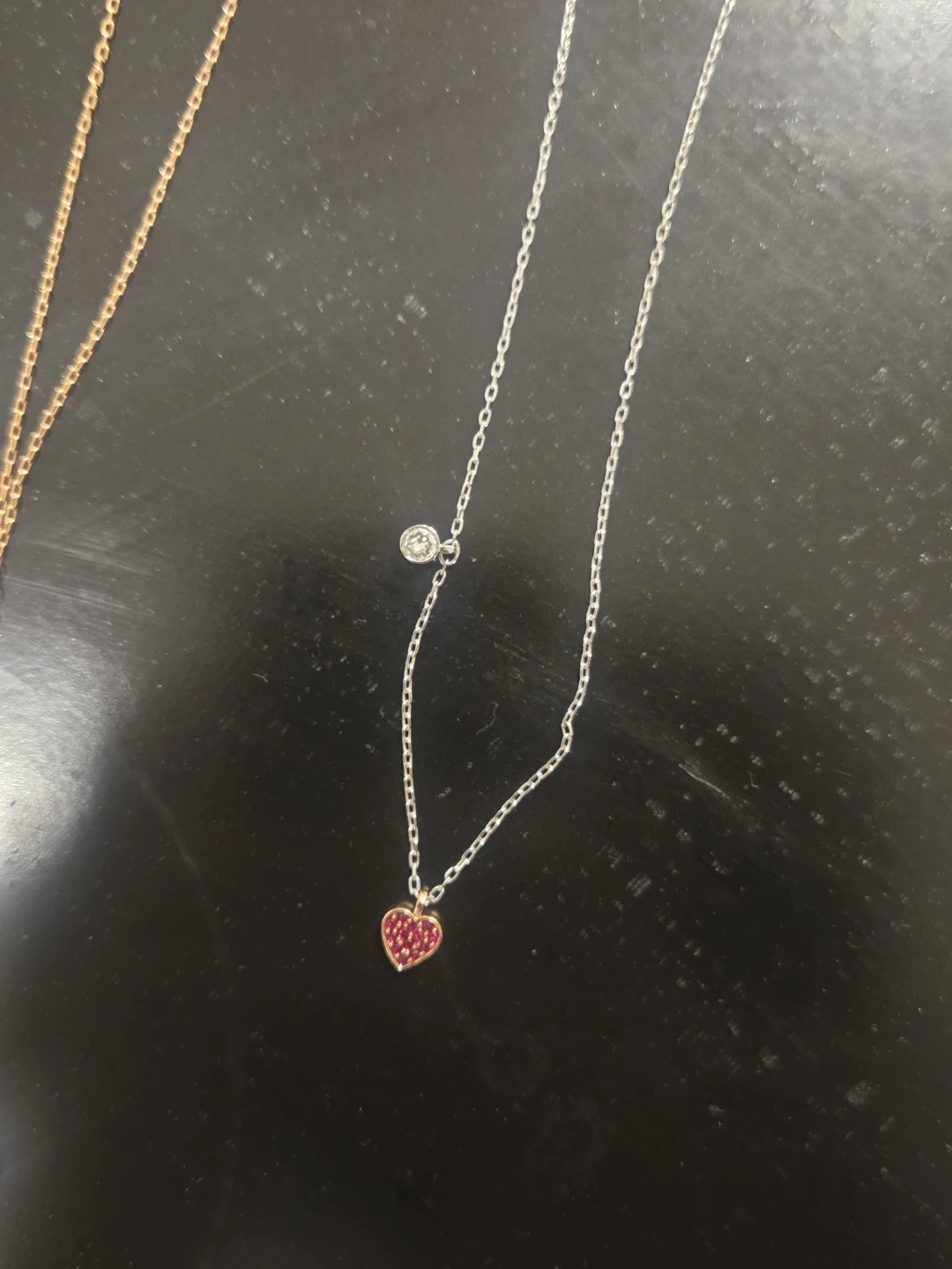 Two Necklaces: Heart Pendant & Paved Circle Pendant - photo 2