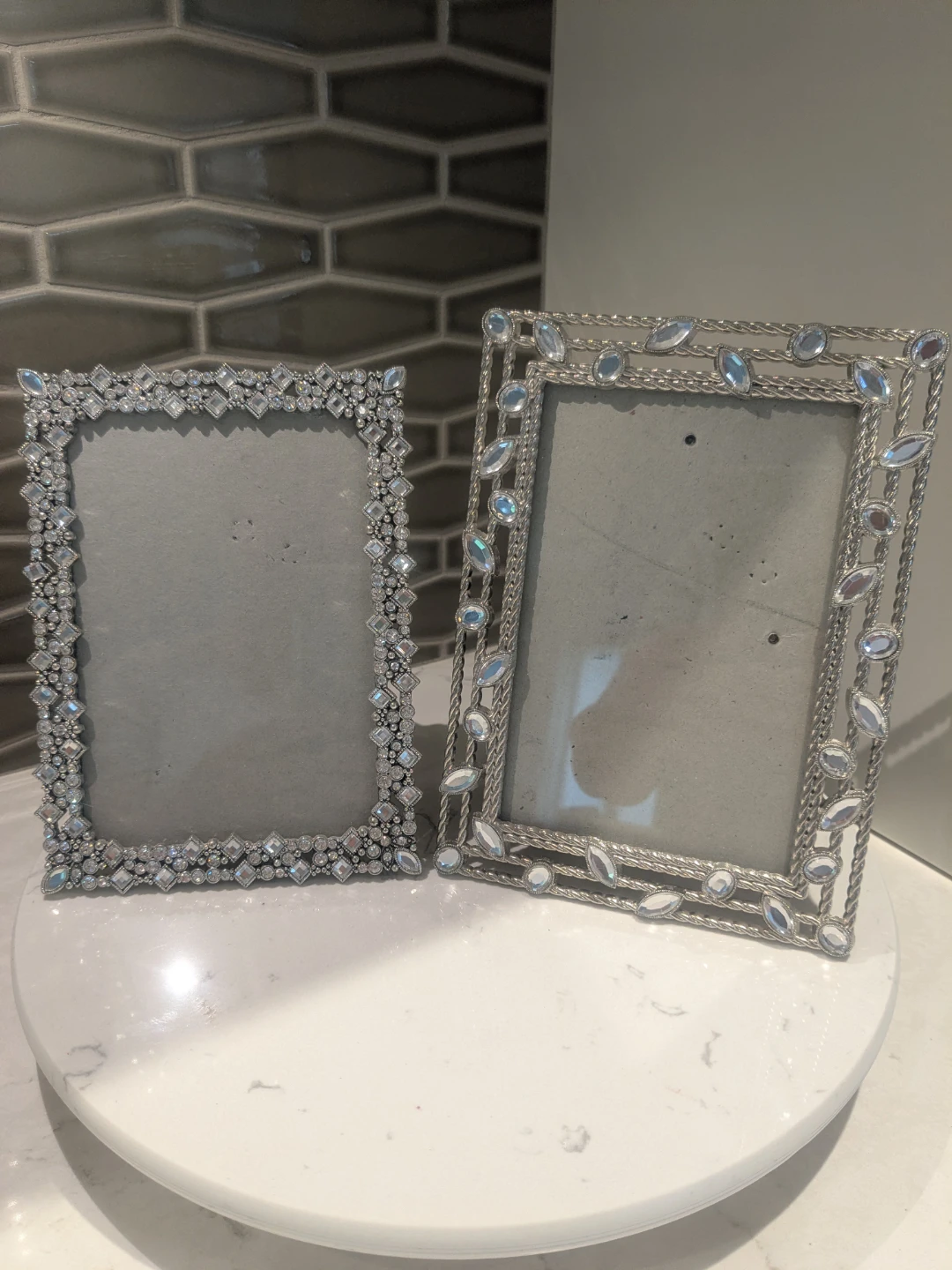 Silver Picture Frame with Gems -2