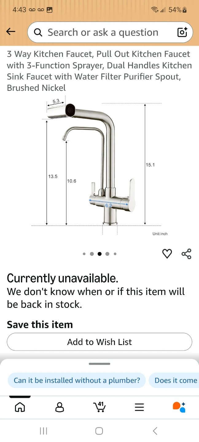 3 Way Kitchen Faucet with Water Filter Spout - photo 5