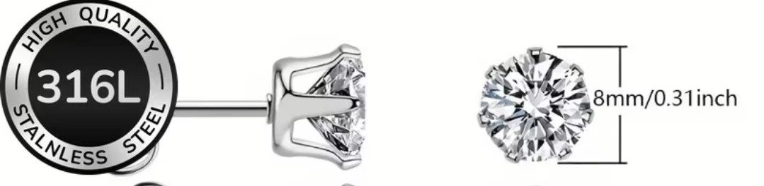 STAINLESS STEEL EARINGS NEW - photo 3