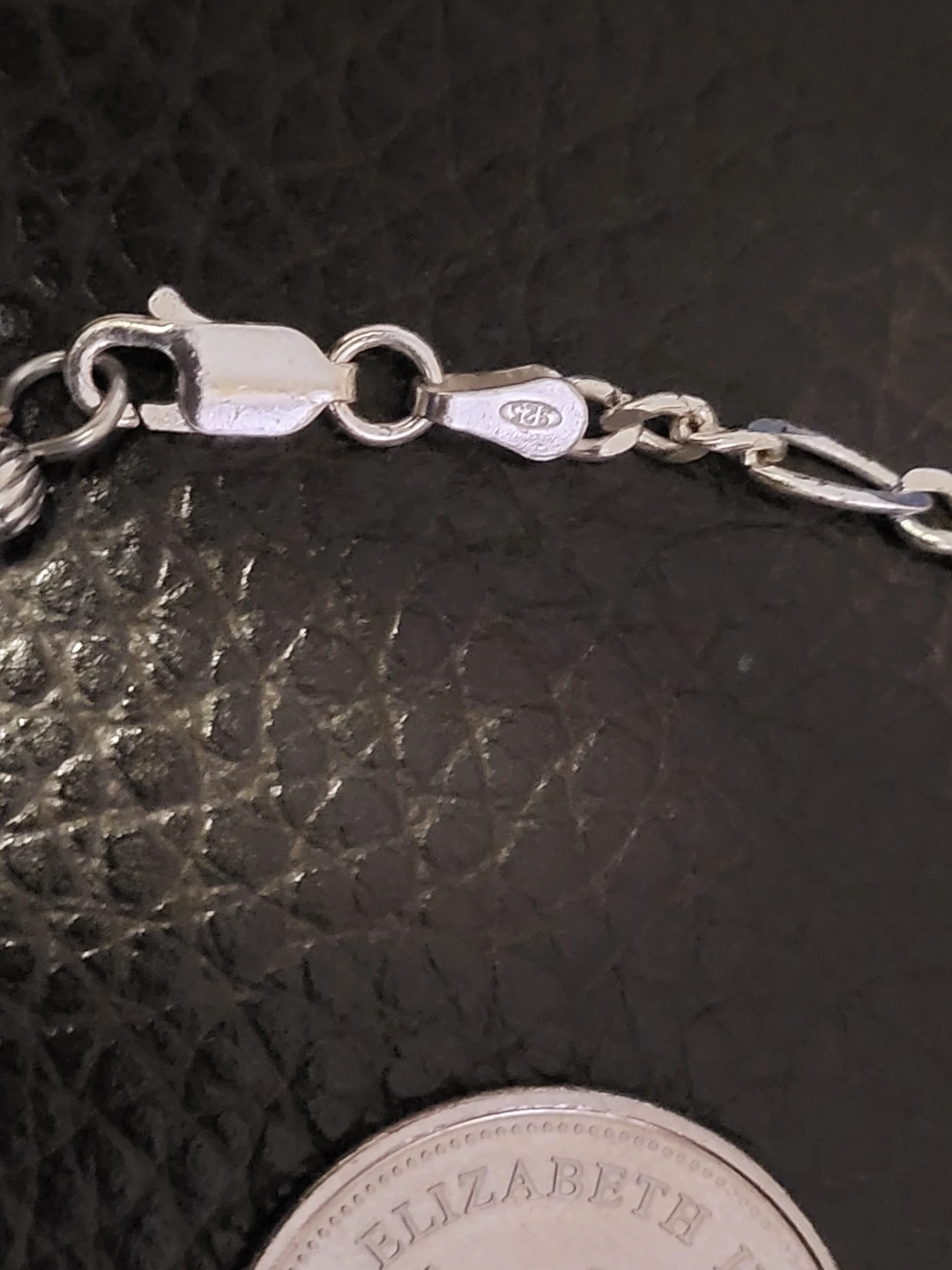 Sterling Silver Heart Charm Ankle Bracelet with Beads - photo 2