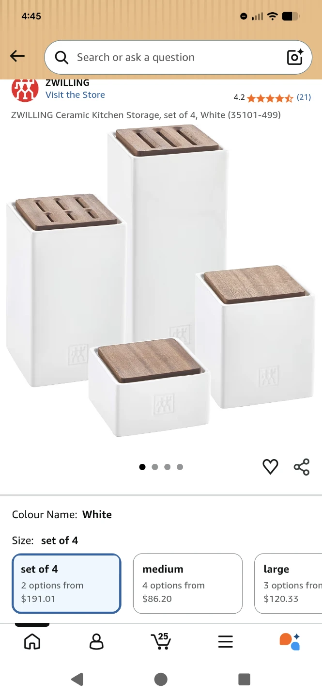 Zwilling set of 4 ceramic storage containers and knife block - photo 2