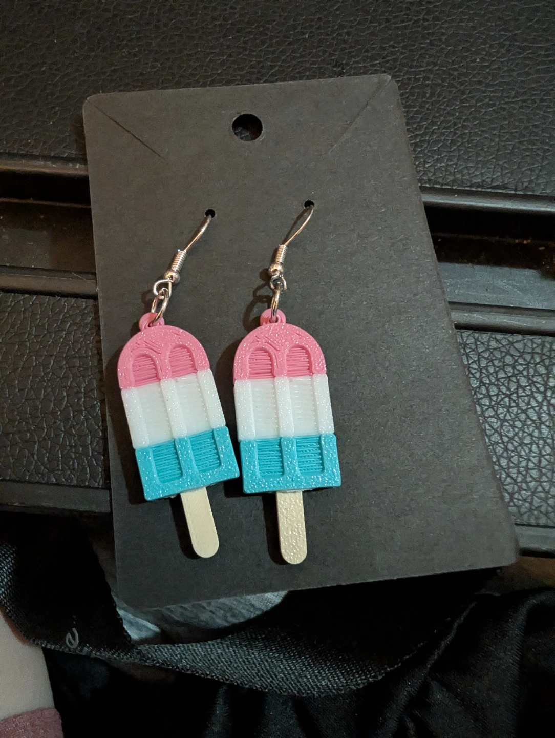 Popsicle Earrings - Pink, White, Blue
