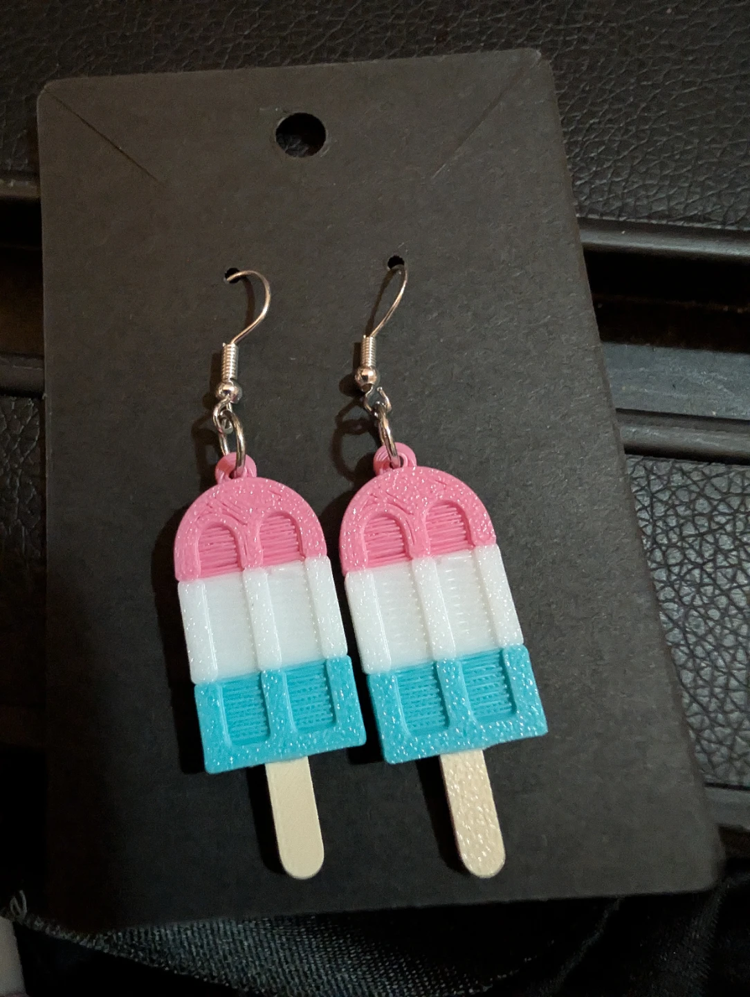 Popsicle Earrings - Pink, White, Blue - photo 2
