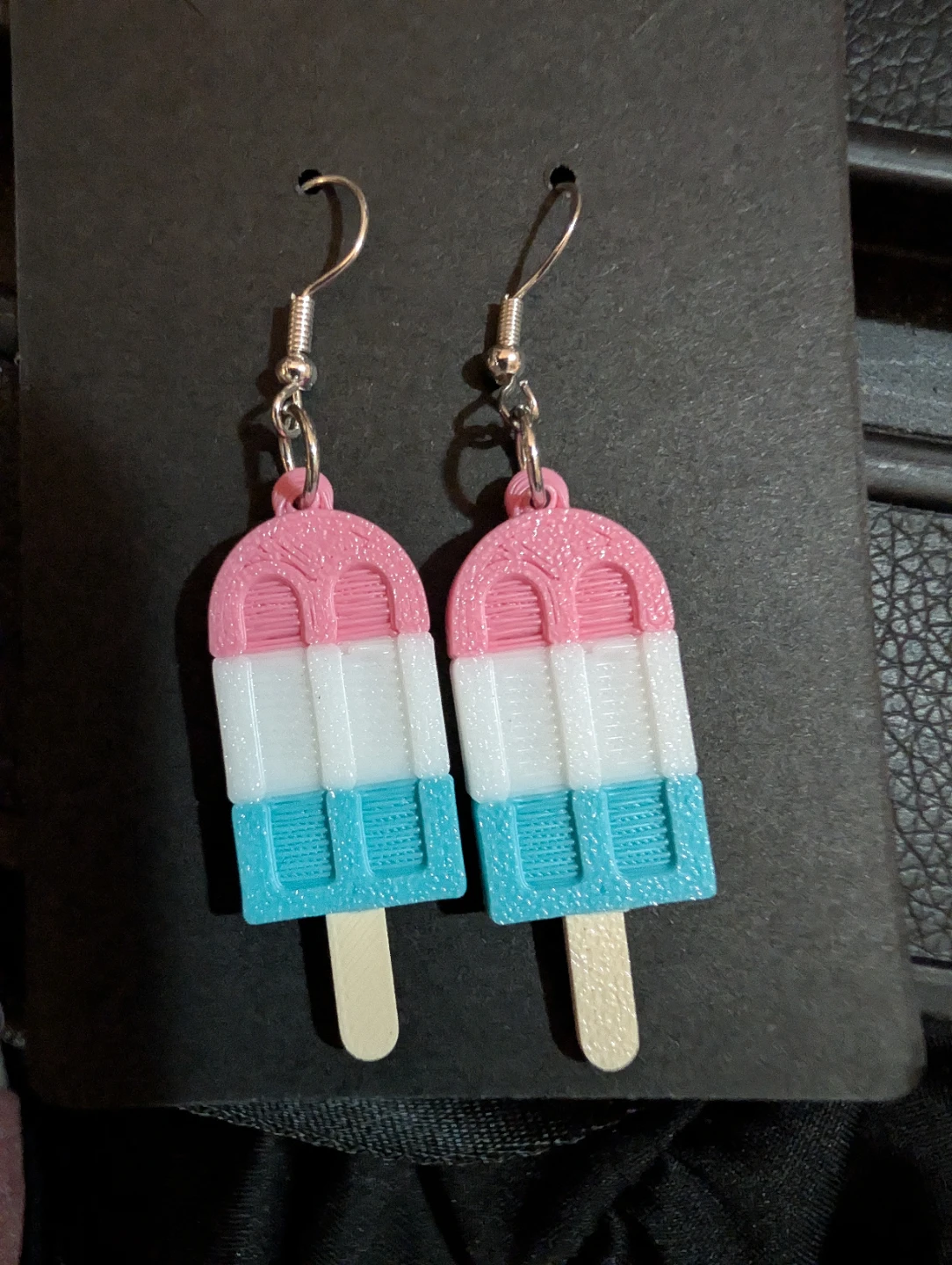 Popsicle Earrings - Pink, White, Blue - photo 3