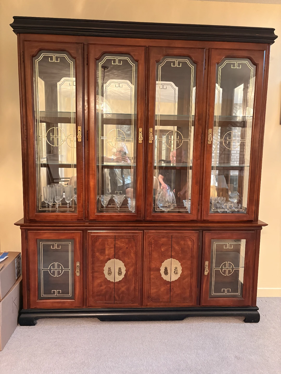 Wooden displaying Cabinet with Glass Doors