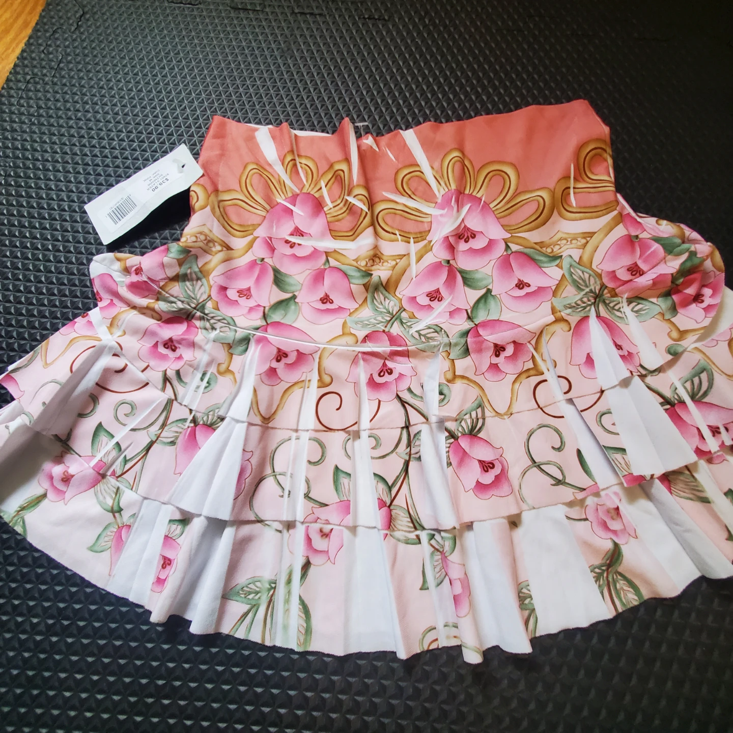 B.B. Blue girls skirt - pink floral - photo 2