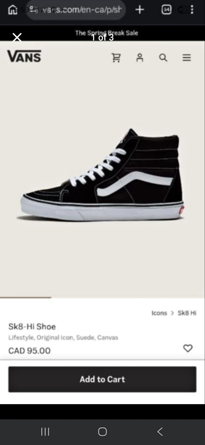 Vans SK8-Hi Black White High Top Sneakers $20 - photo 3