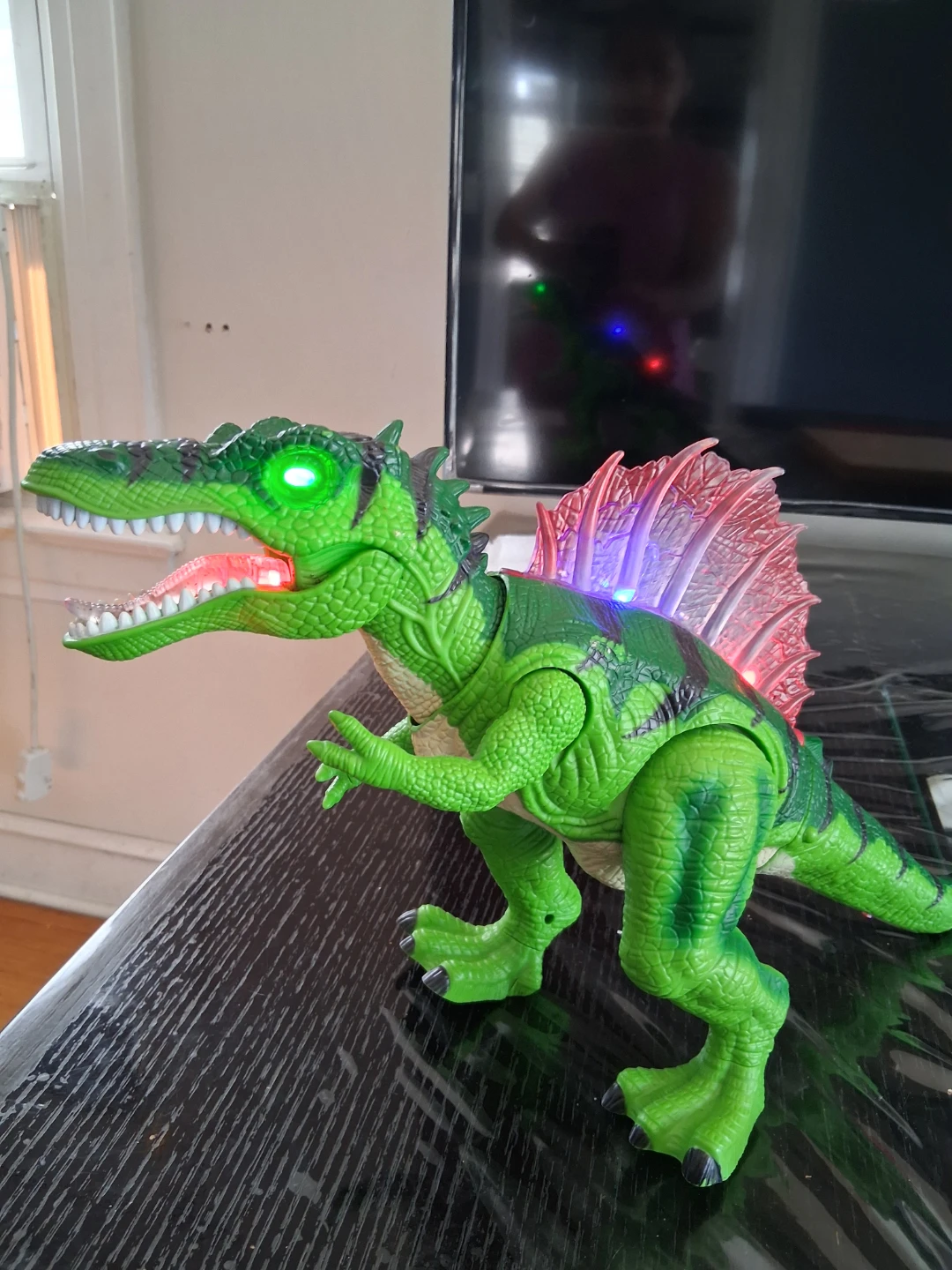 Green Electronic Dinosaur Toy with Lights