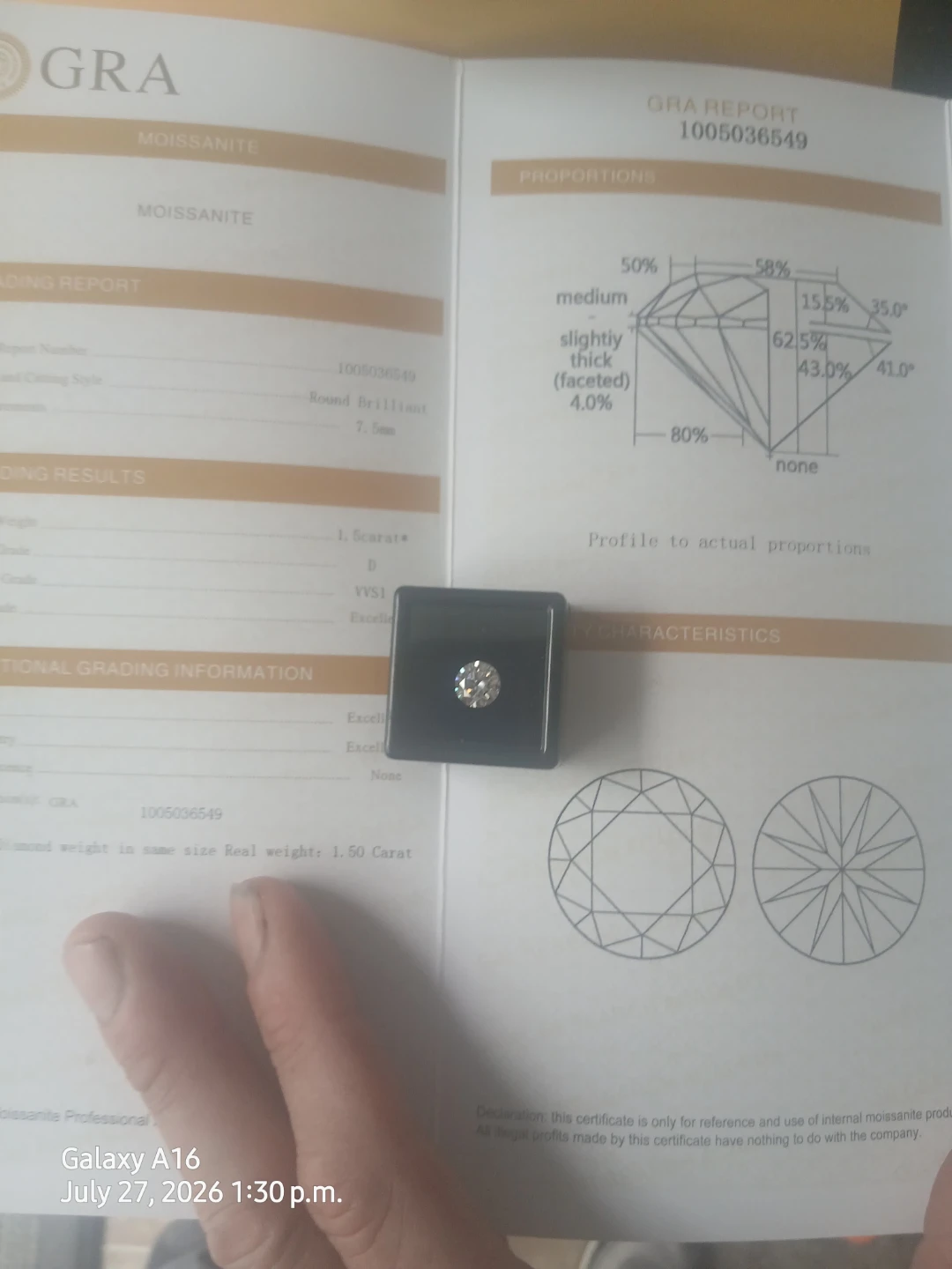 GRA Moissanite Diamond Report - photo 4