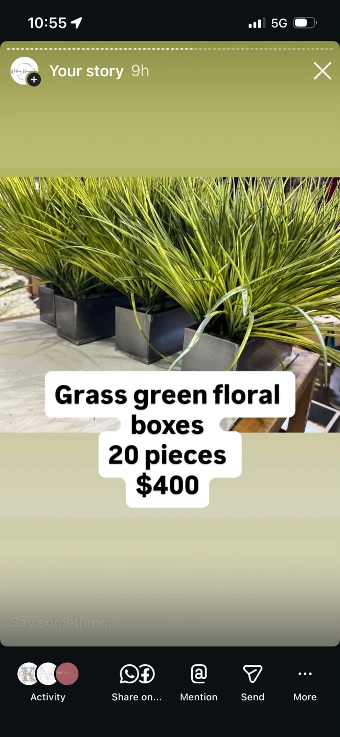 Grass Green Floral Boxes (20 Pieces)