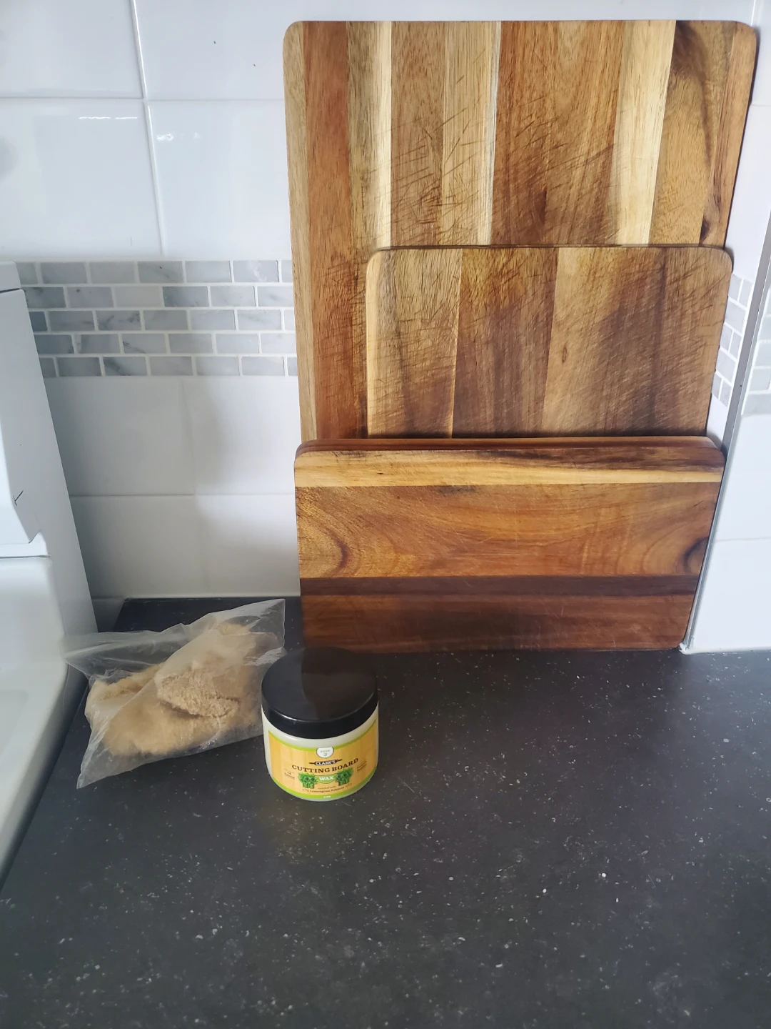 Cutting board and wax set