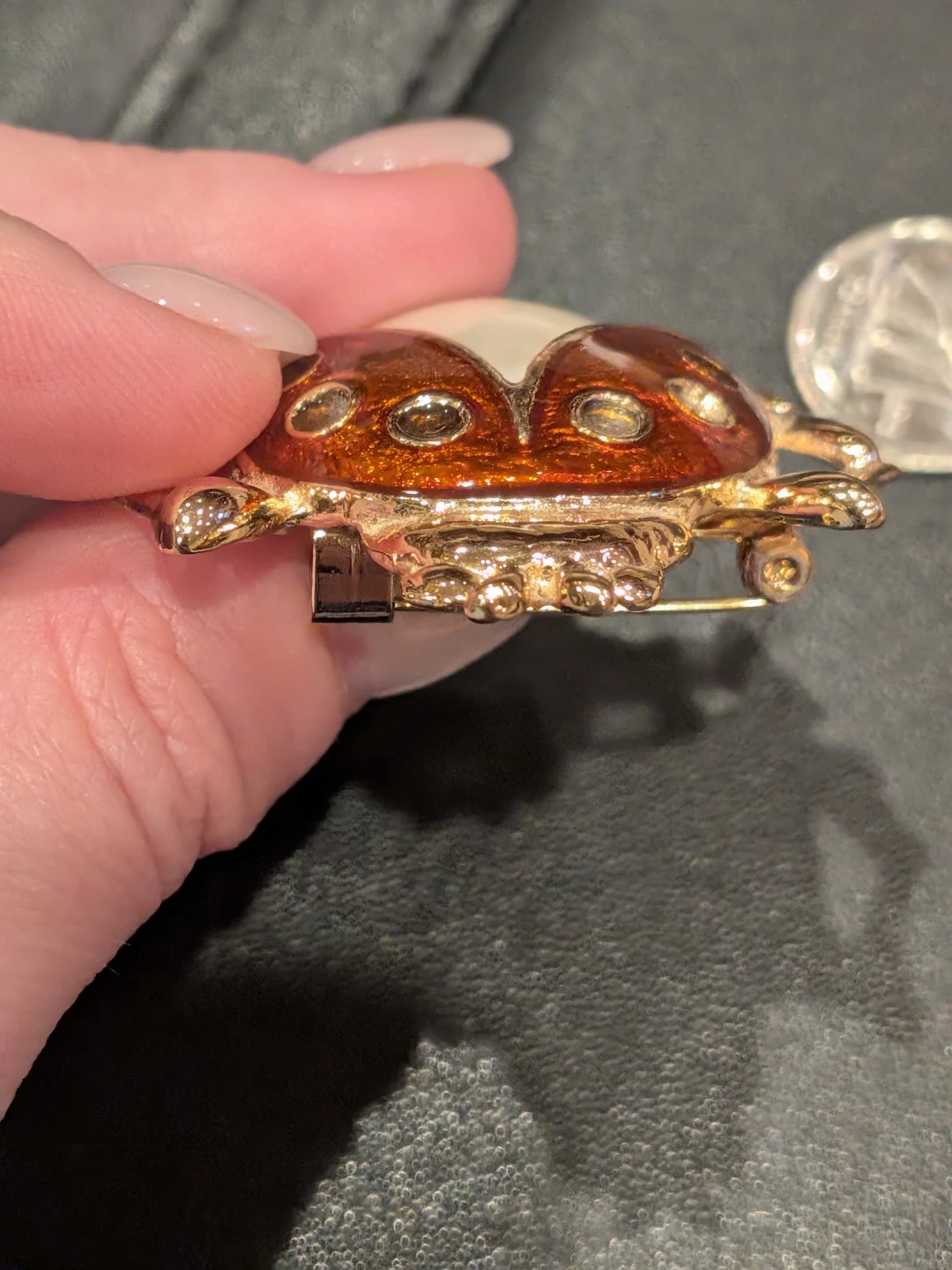 Vintage Ladybug Pearl Brooch - photo 4