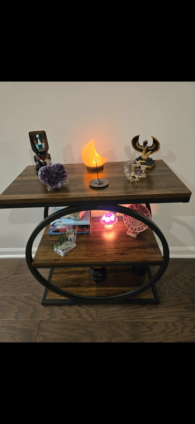 Industrial End Table with 2 Shelves - photo 3