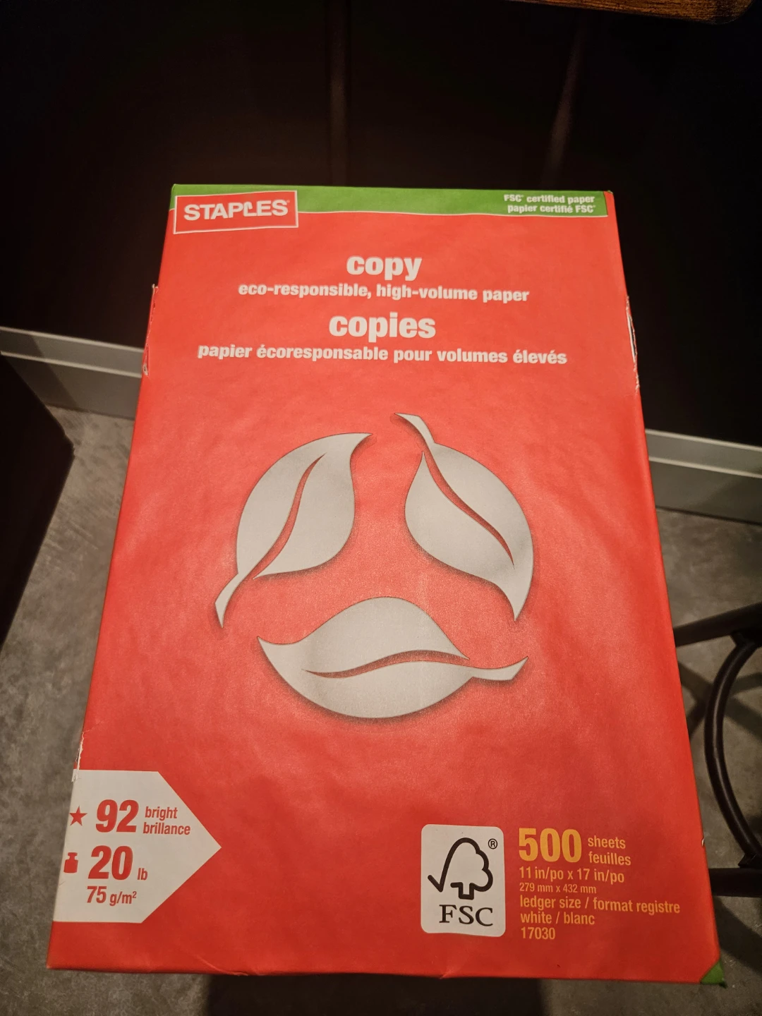 Staples Copy Paper 500 Sheets 11 x 17 Ledger Size