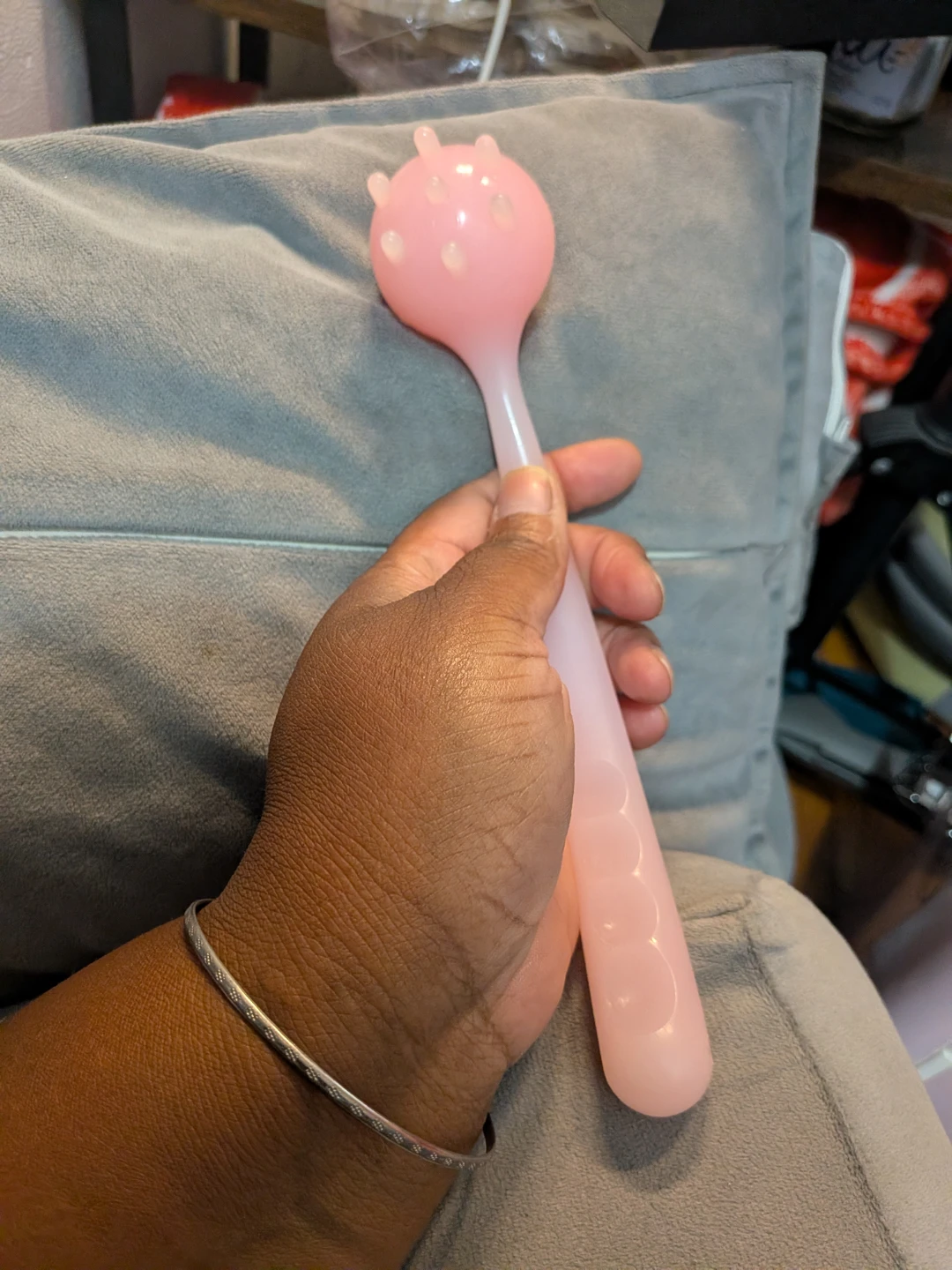 Pink Plastic Massager with Textured Ball Head