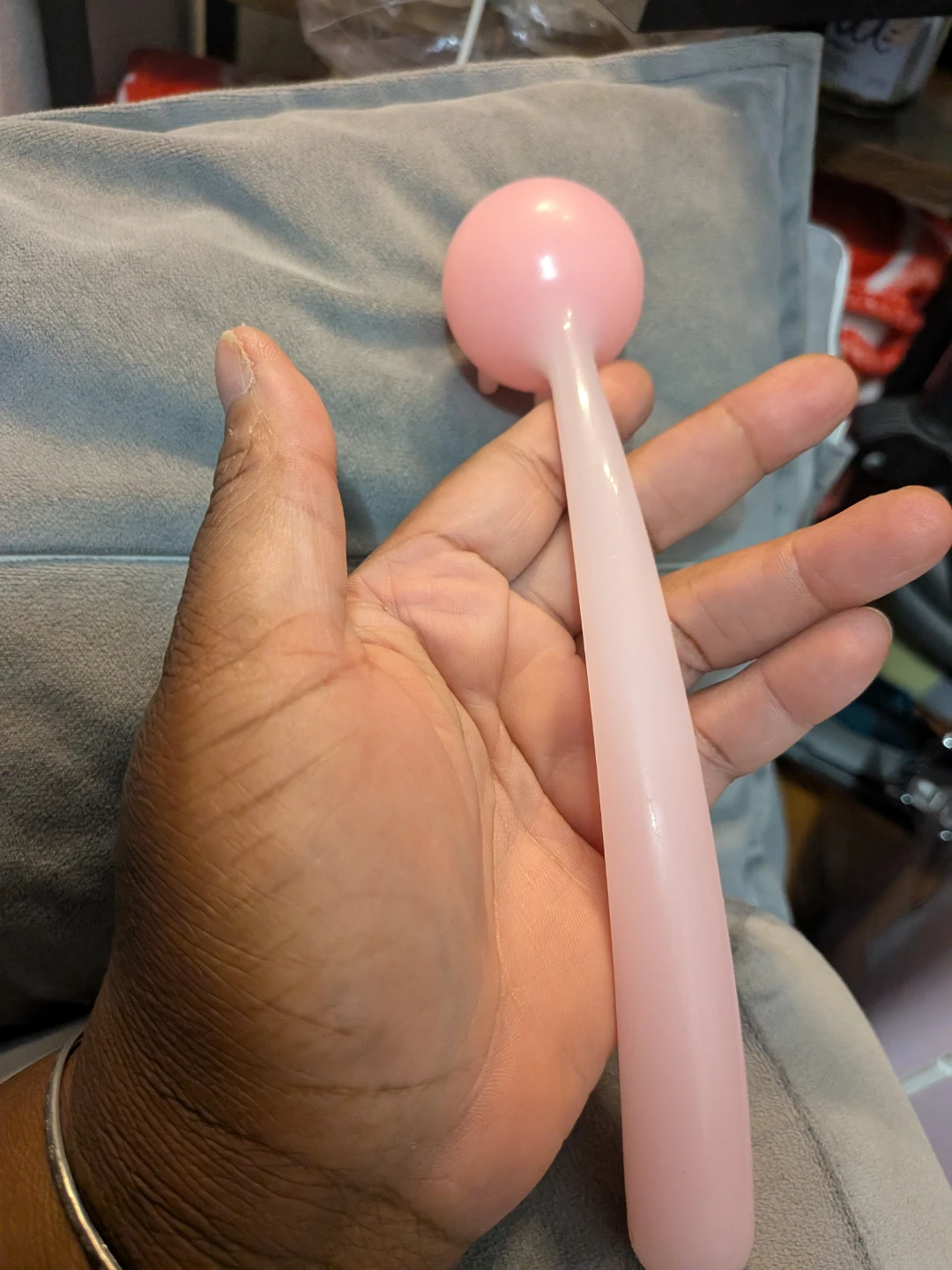 Pink Plastic Massager with Textured Ball Head - photo 2