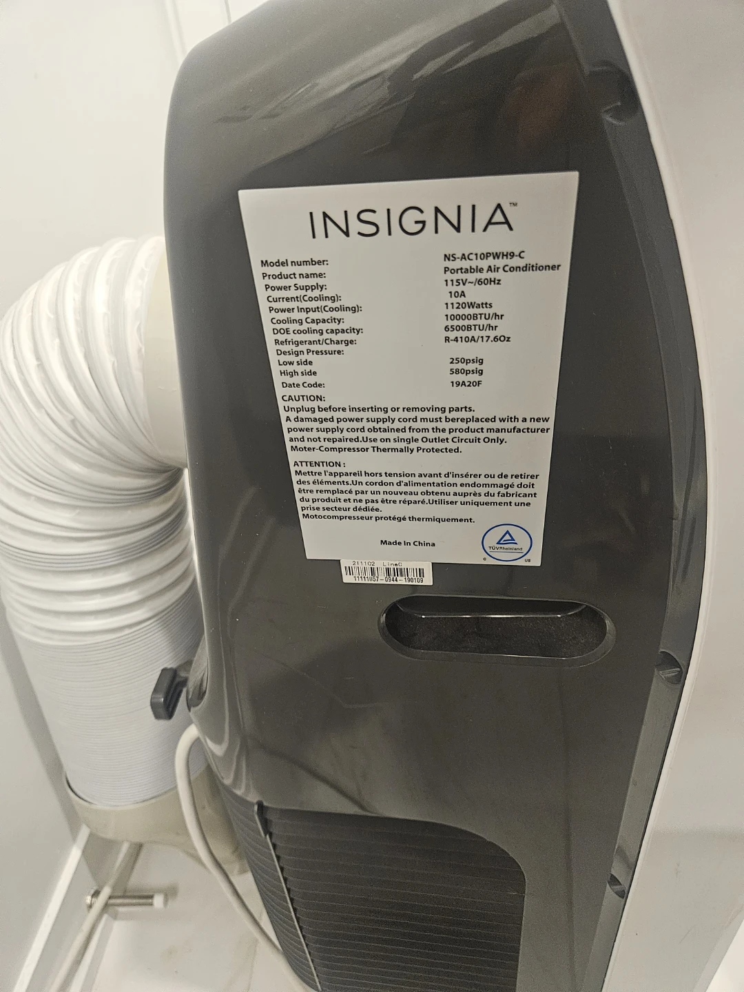 Insignia Portable Air Conditioner NS-AC10PWH9-C - photo 5