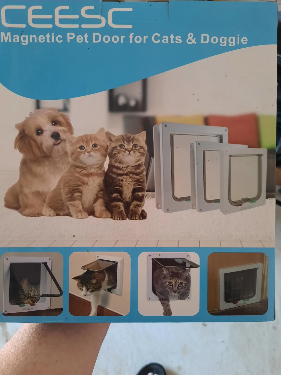 Ceesc XL White magnetic pet door
