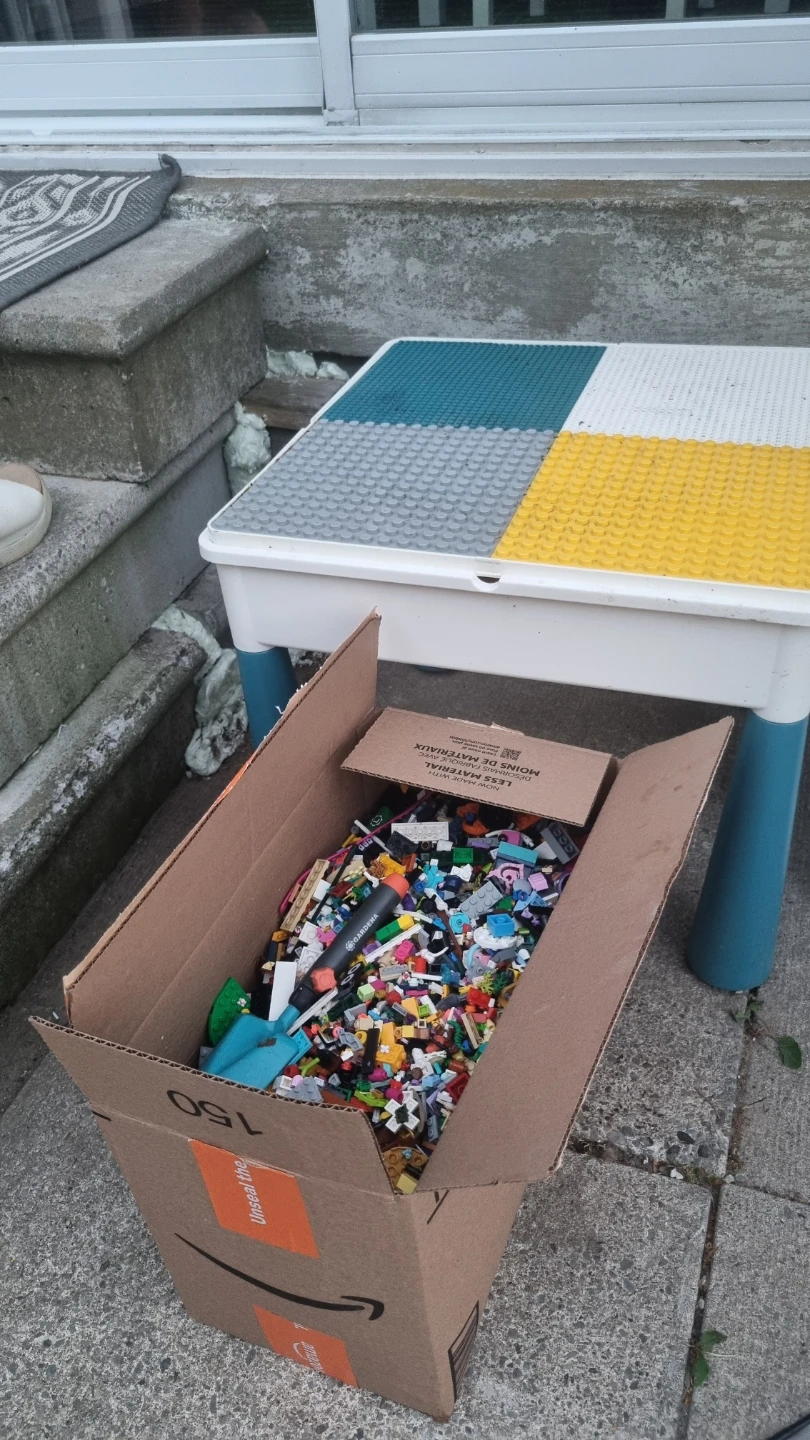 LEGO Building Table with Box of Bricks