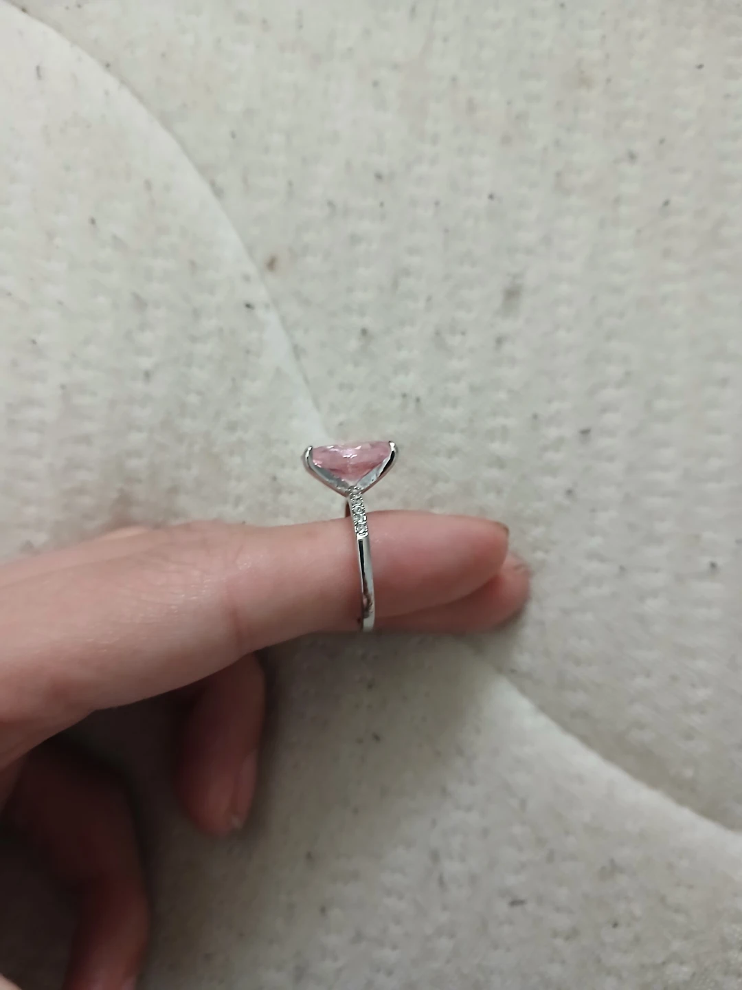 925 Silver & Pink & White 5A Zirconia Ring - photo 3