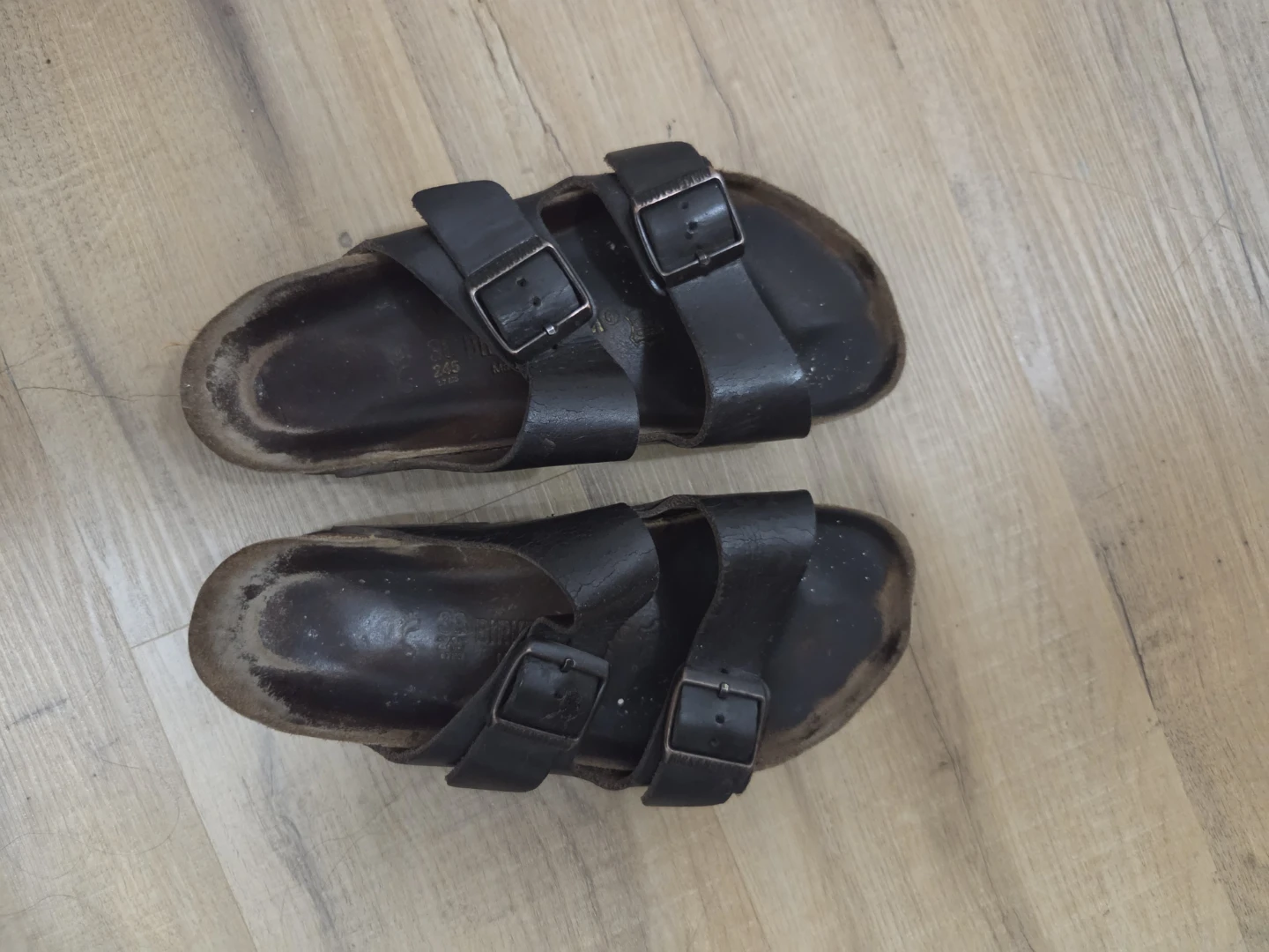 Birkenstock Arizona Sandals Black Leather Size 38