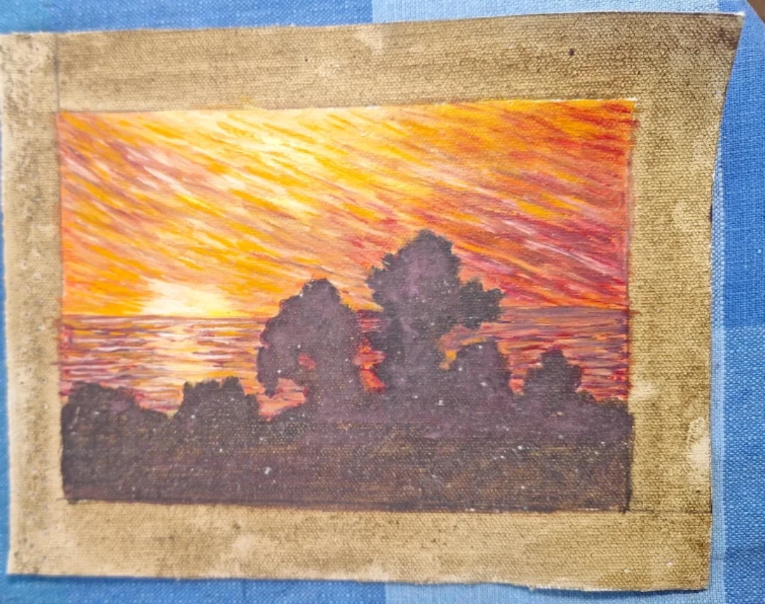 Sunset Landscape Oil Painting on Canvas