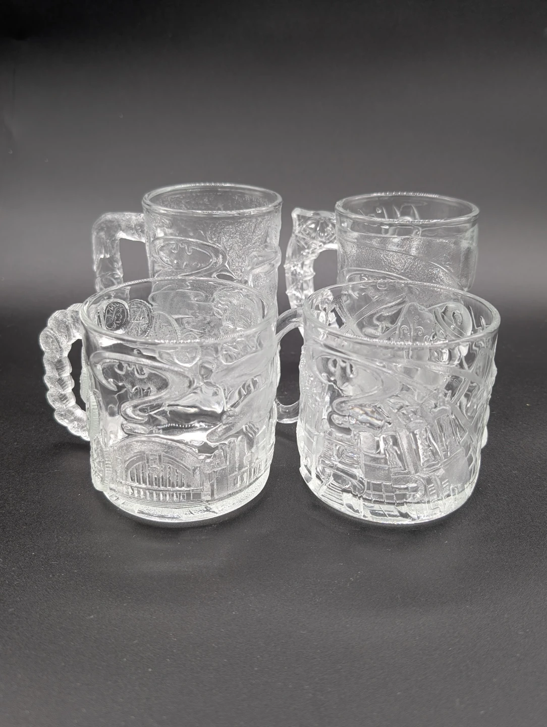 Set of 4 Vintage 1995 McDonald's Batman Forever Glass Mugs