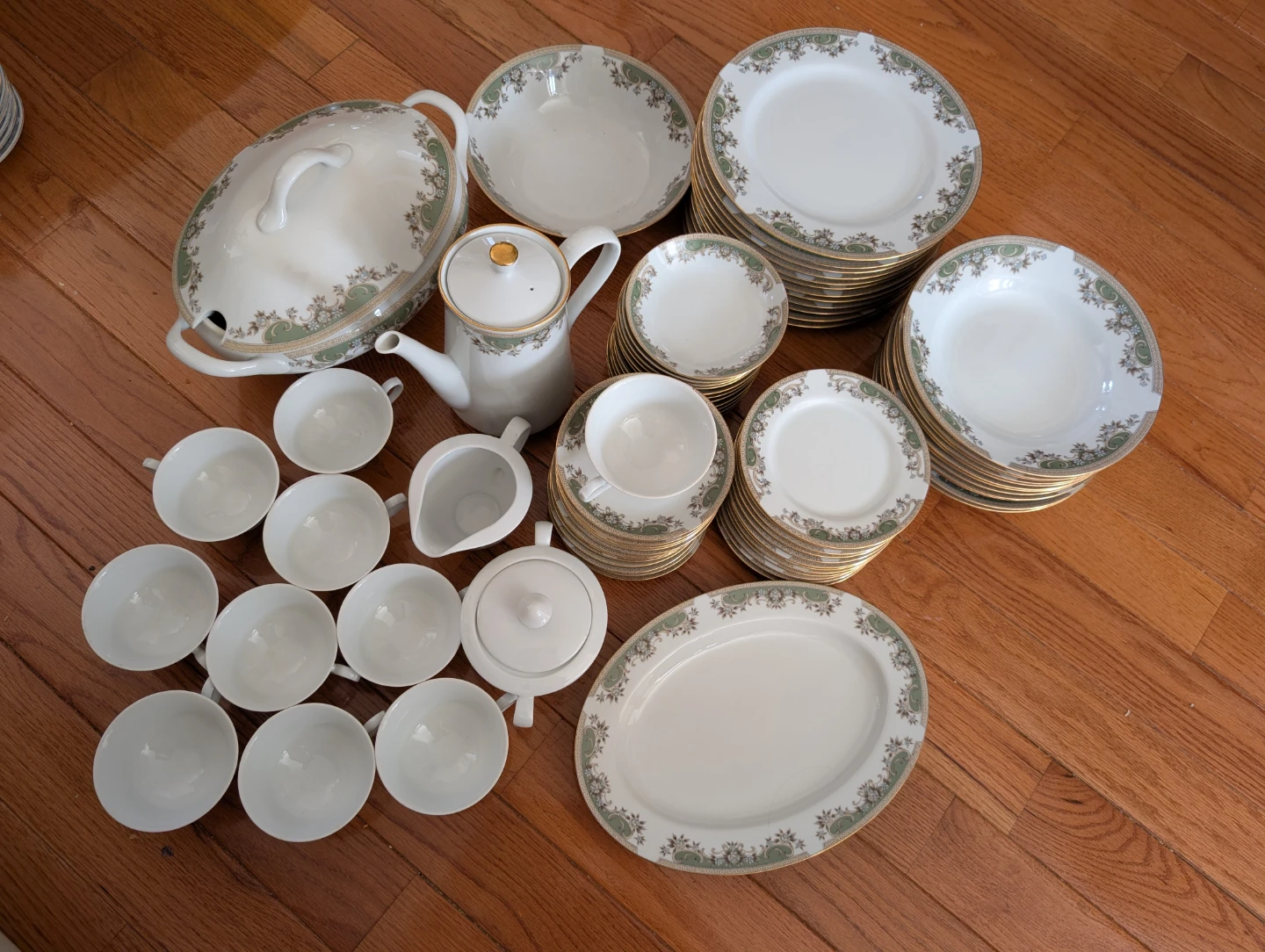 Vintage Dinnerware Set with Serving Pieces