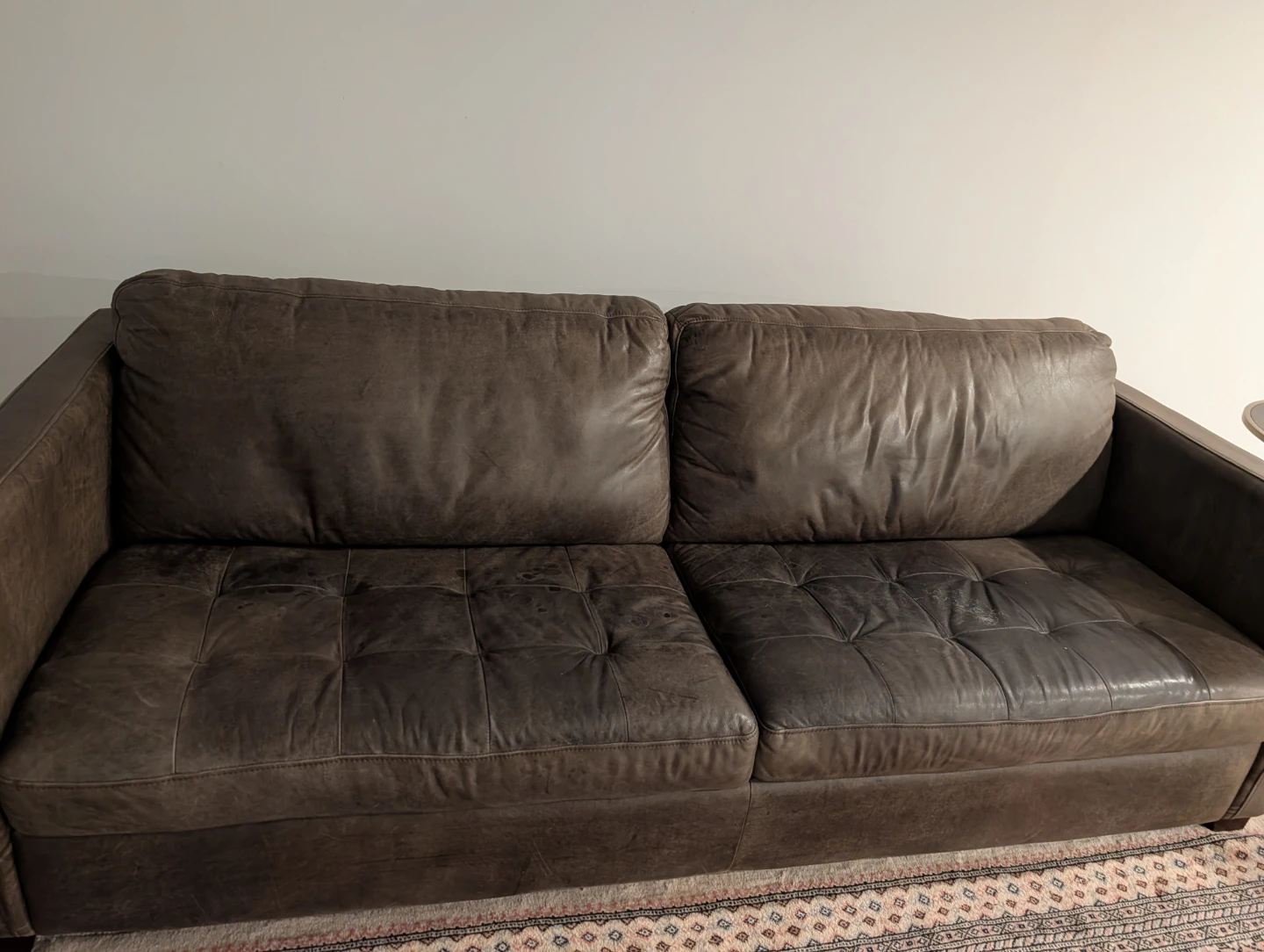 Two Brown Leather Sofa - photo 2