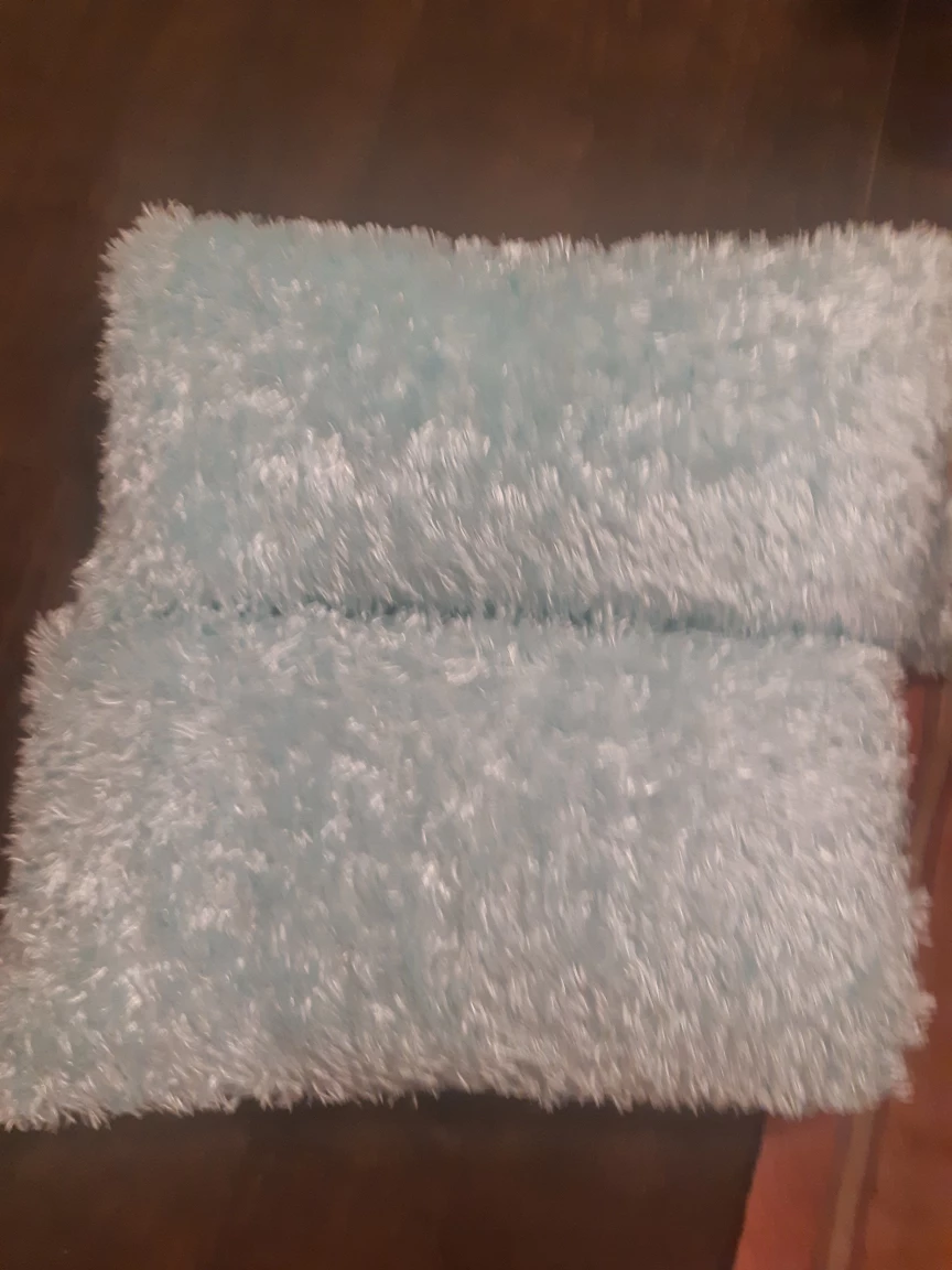 Light Blue Shaggy Throw Pillows (Set of 2)