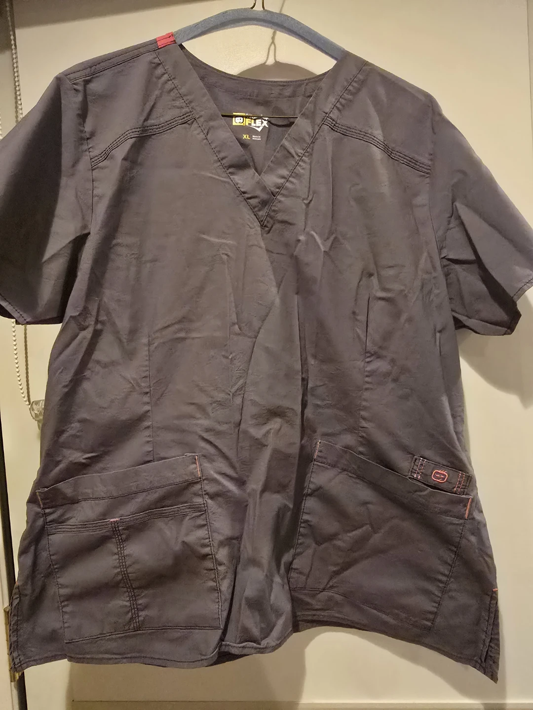 WonderFlex Grey Scrub Top XL