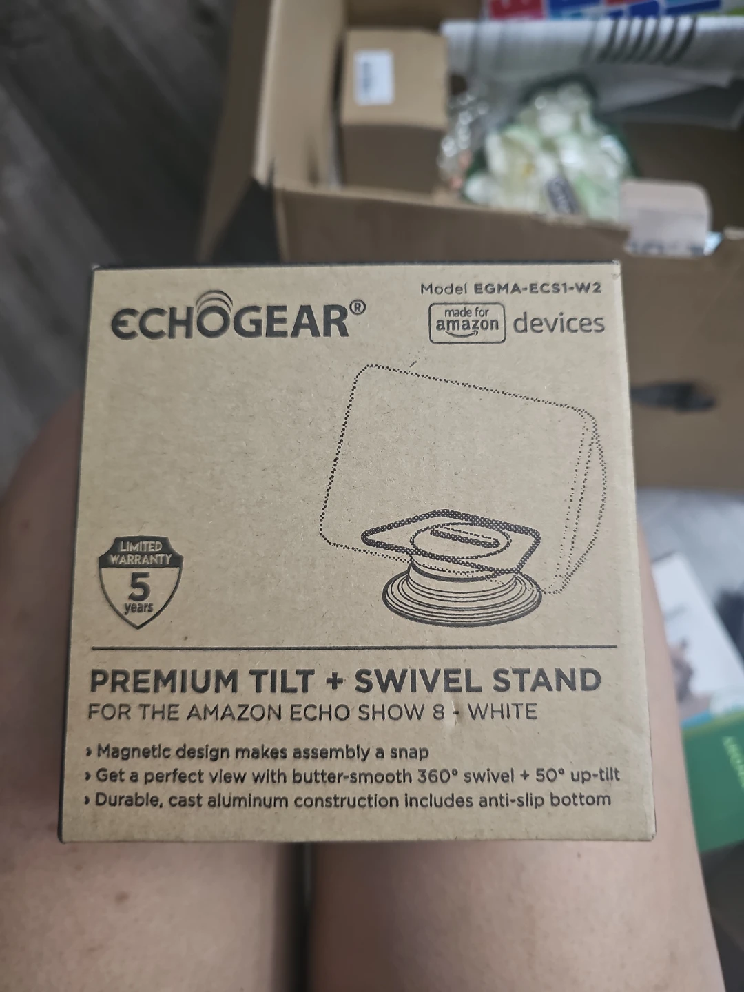 ECHOgear Premium Tilt + Swivel Stand for Echo Show 8 (White) - photo 2