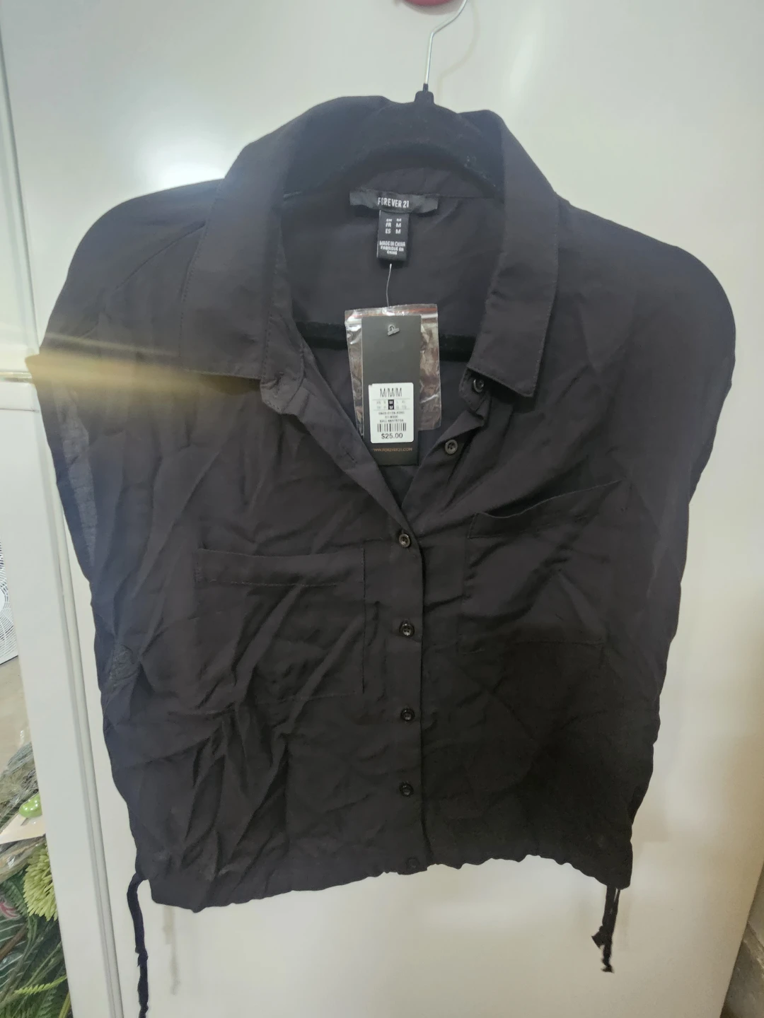 Forever 21 Black Button-Up Shirt - Size M