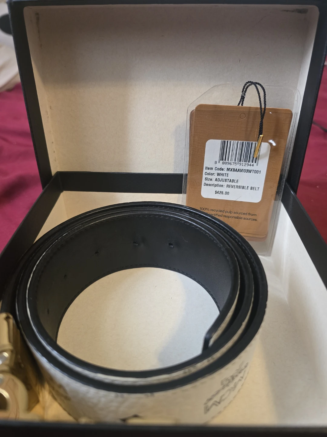 MCM Reversible Belt - White/Black - photo 3