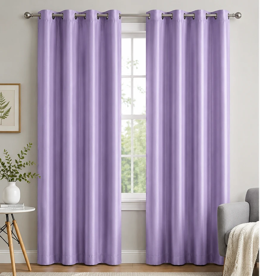 Light Purple Eyelet Curtains 54x95