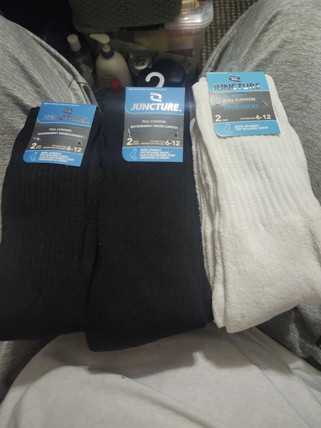 Juncture Men's Full Cushion Crew Socks (6 pairs, Size 6-12)