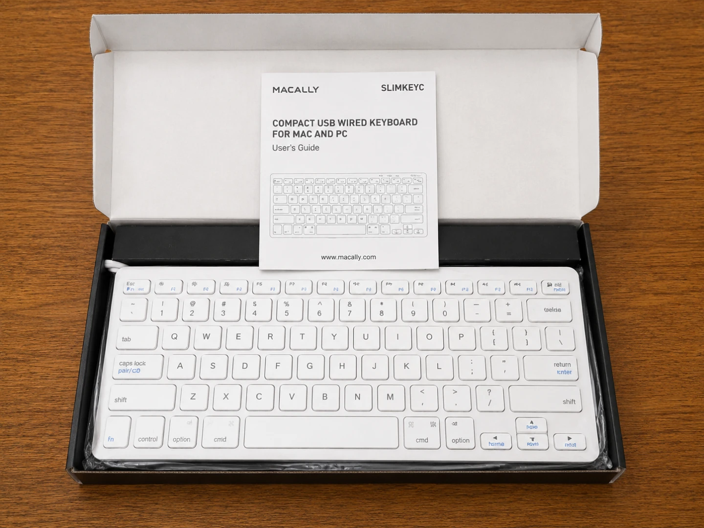 Macally Compact USB Wired Keyboard for Mac and PC