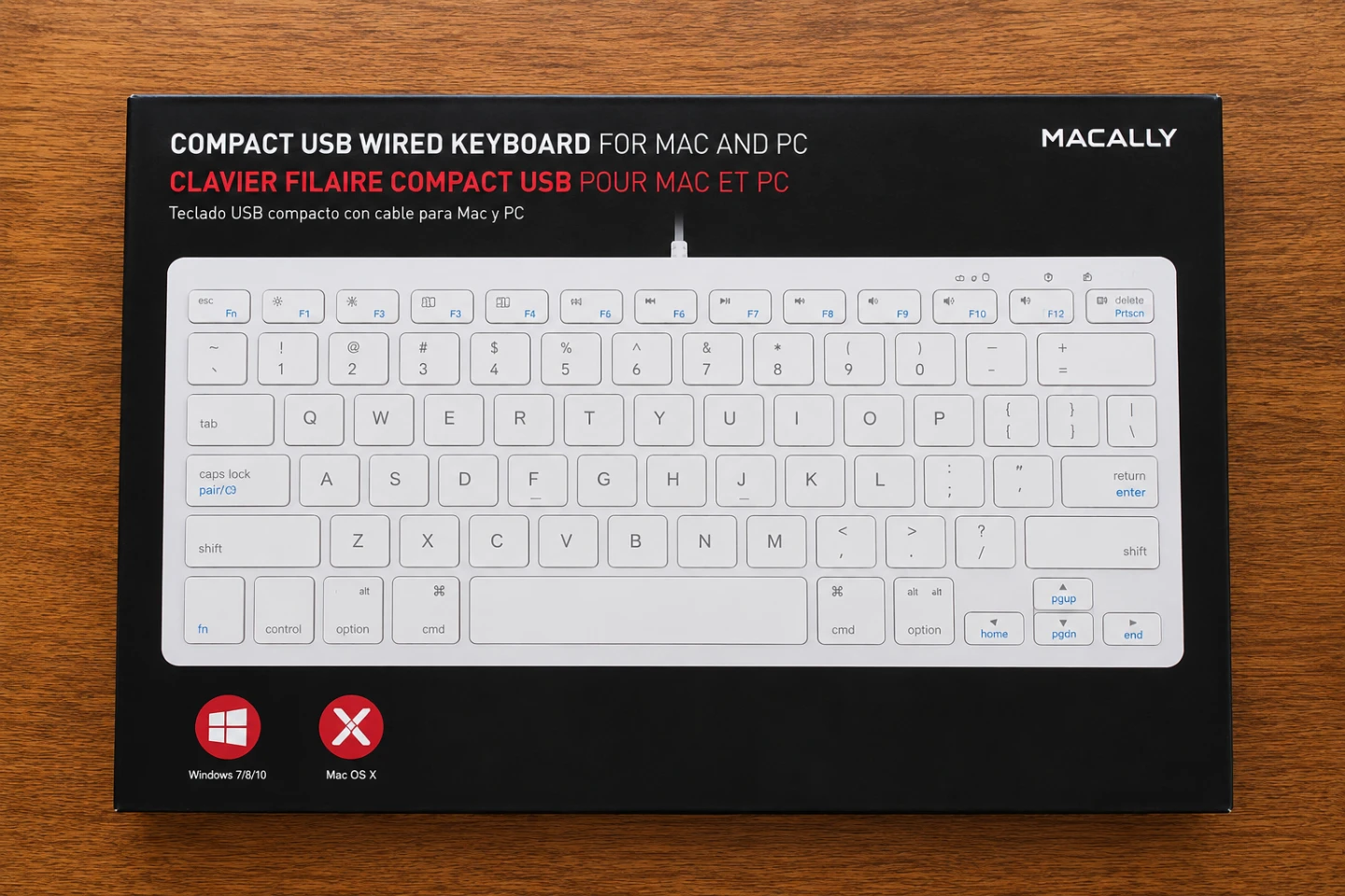 Macally Compact USB Wired Keyboard for Mac and PC - photo 2